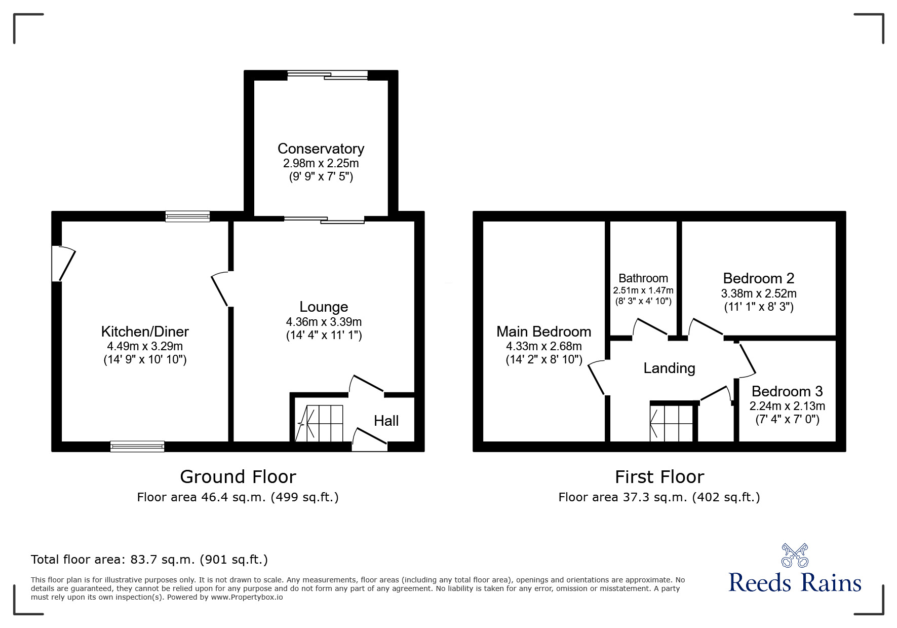 Floorplan of 3 bedroom Detached House for sale, Branstone Grove, Ossett, West Yorkshire, WF5