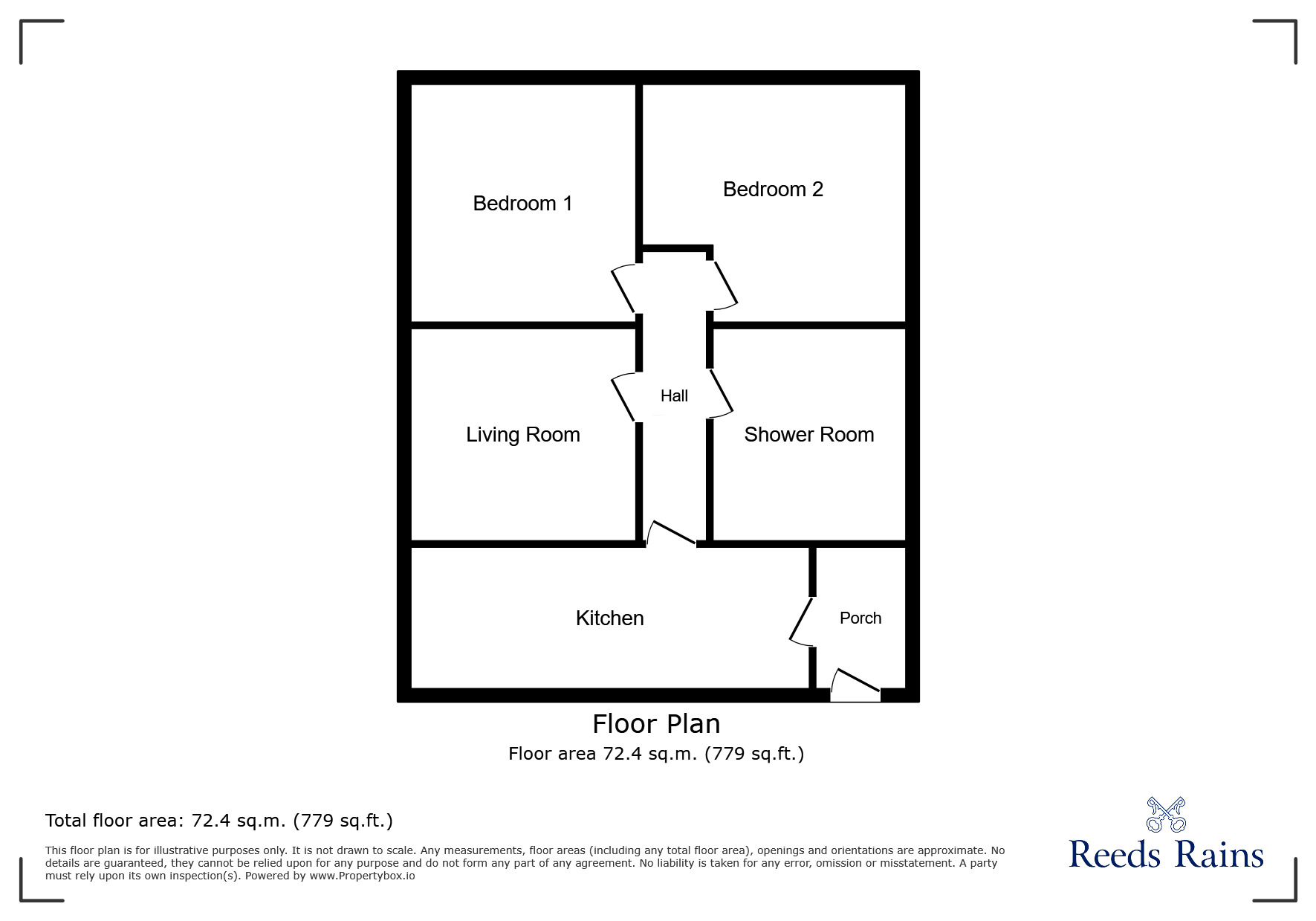 Floorplan of 2 bedroom Semi Detached Bungalow for sale, Dimplewells Road, Ossett, West Yorkshire, WF5
