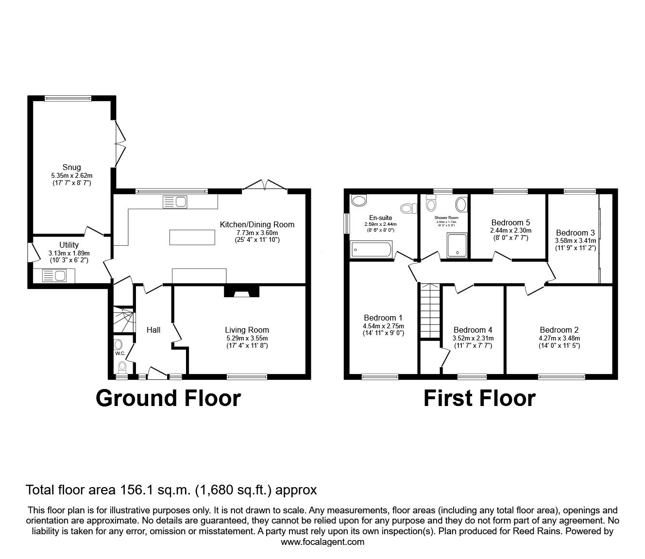 Floorplan of 5 bedroom Detached House for sale, Ennerdale Avenue, Dewsbury, West Yorkshire, WF12