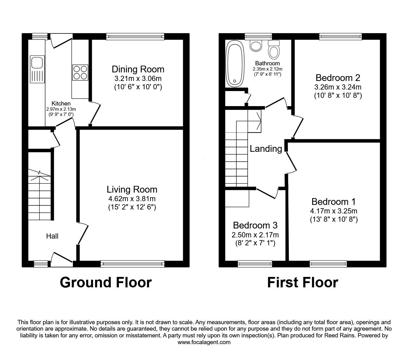 Floorplan of 3 bedroom Semi Detached House for sale, Victoria Street, Horbury, West Yorkshire, WF4