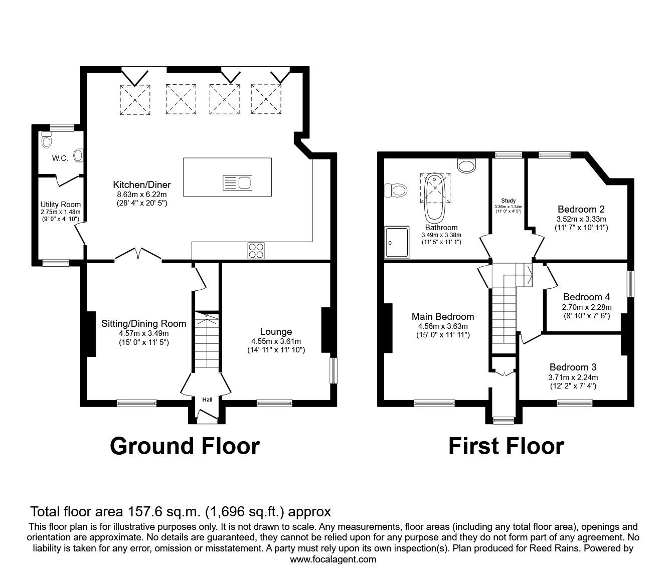 Floorplan of 4 bedroom Detached House for sale, Rachael Street, Horbury, West Yorkshire, WF4