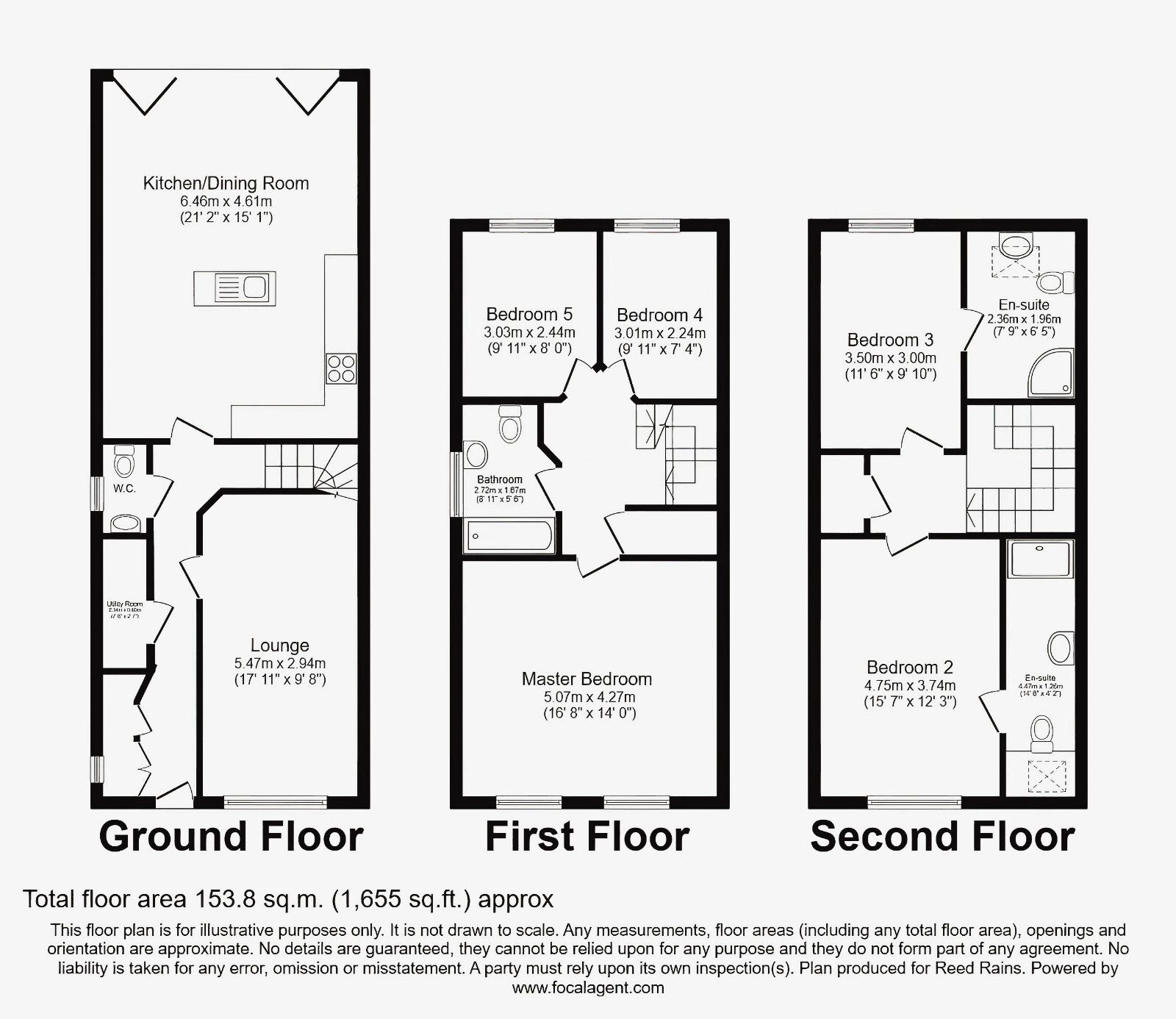 Floorplan of 5 bedroom End Terrace House for sale, Sunnydale Gardens, Ossett, West Yorkshire, WF5