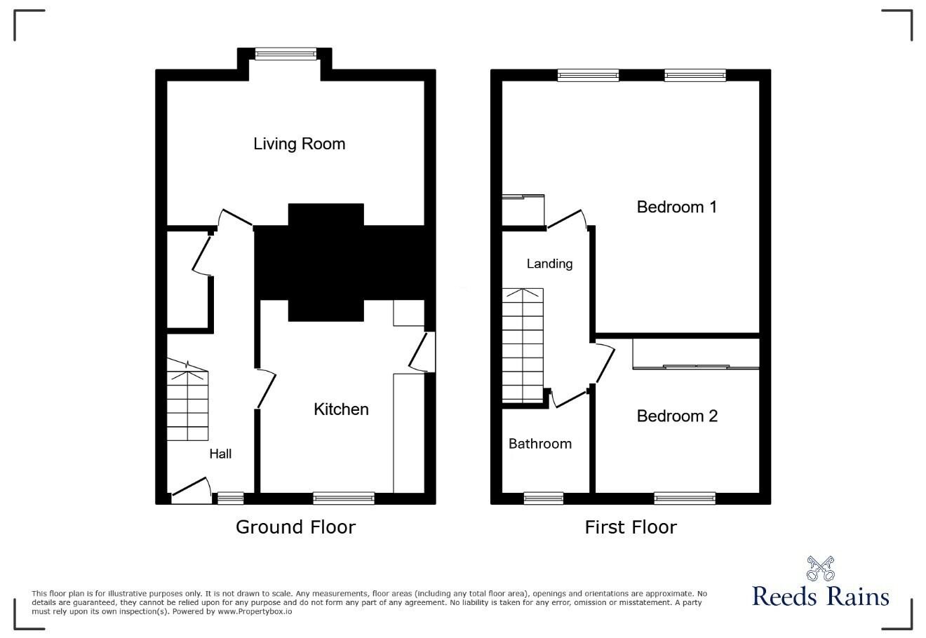 Floorplan of 2 bedroom Semi Detached House for sale, Clifton Crescent, Horbury, West Yorkshire, WF4