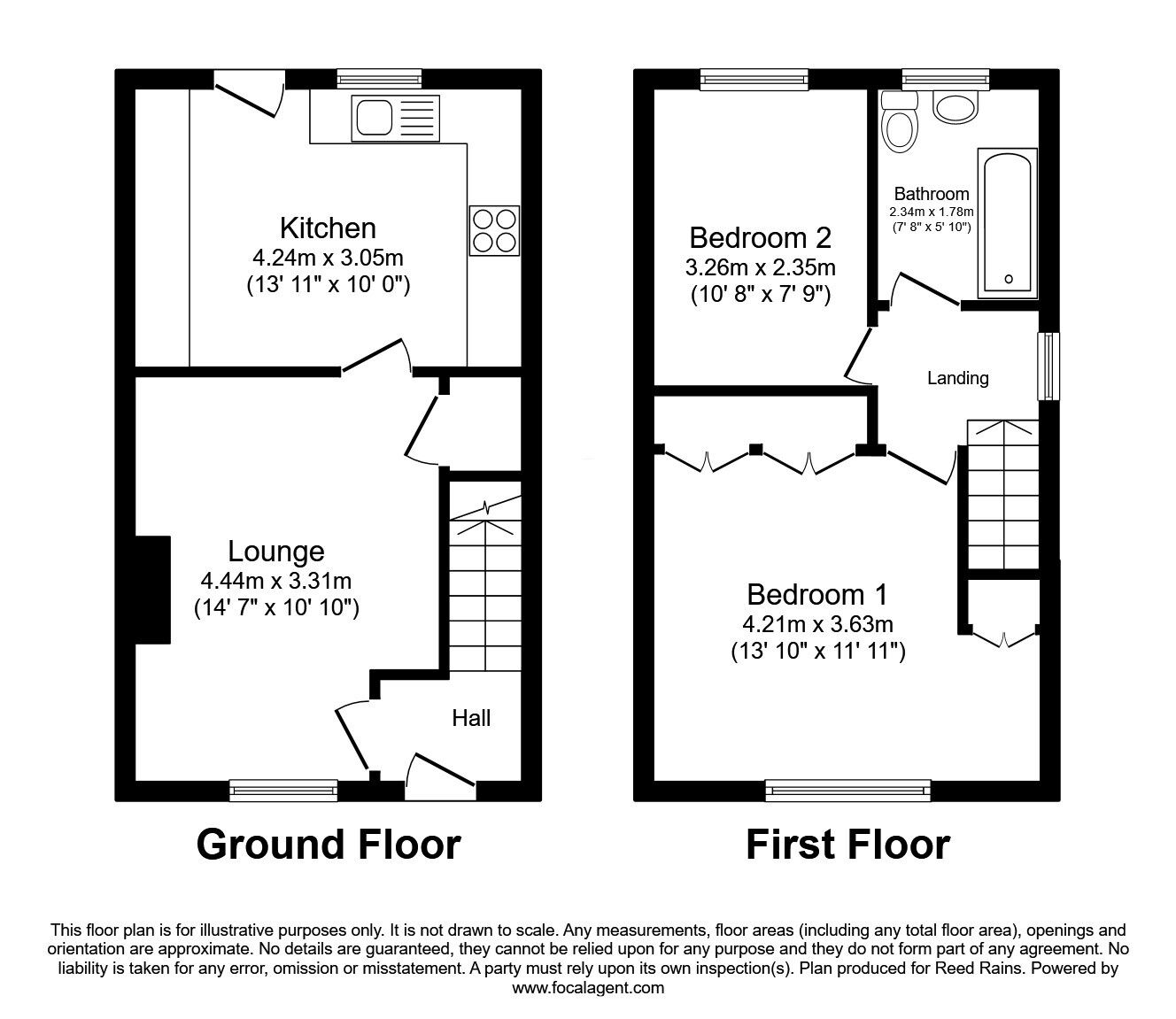 Floorplan of 3 bedroom End Terrace House for sale, Greenacres Close, Ossett, West Yorkshire, WF5