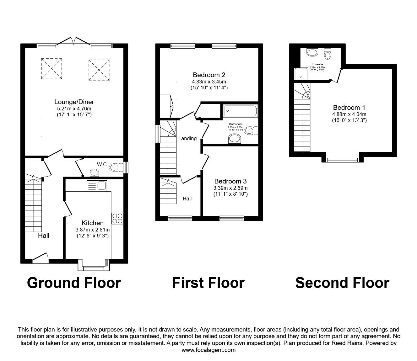 Floorplan of 3 bedroom Semi Detached House for sale, Jilling Gardens, Dewsbury, West Yorkshire, WF12