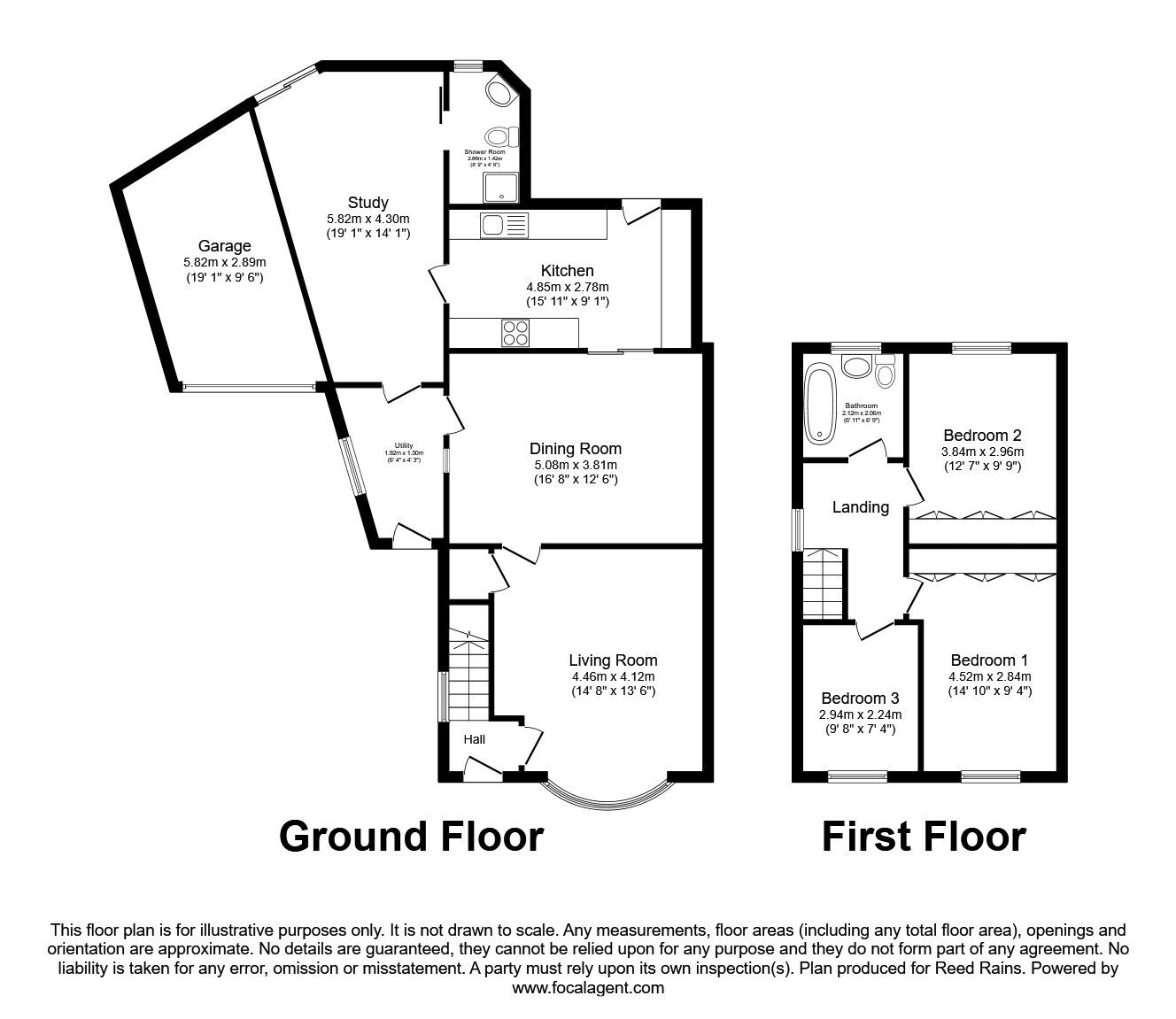 Floorplan of 4 bedroom Semi Detached House for sale, Carlton Court, Ossett, West Yorkshire, WF5