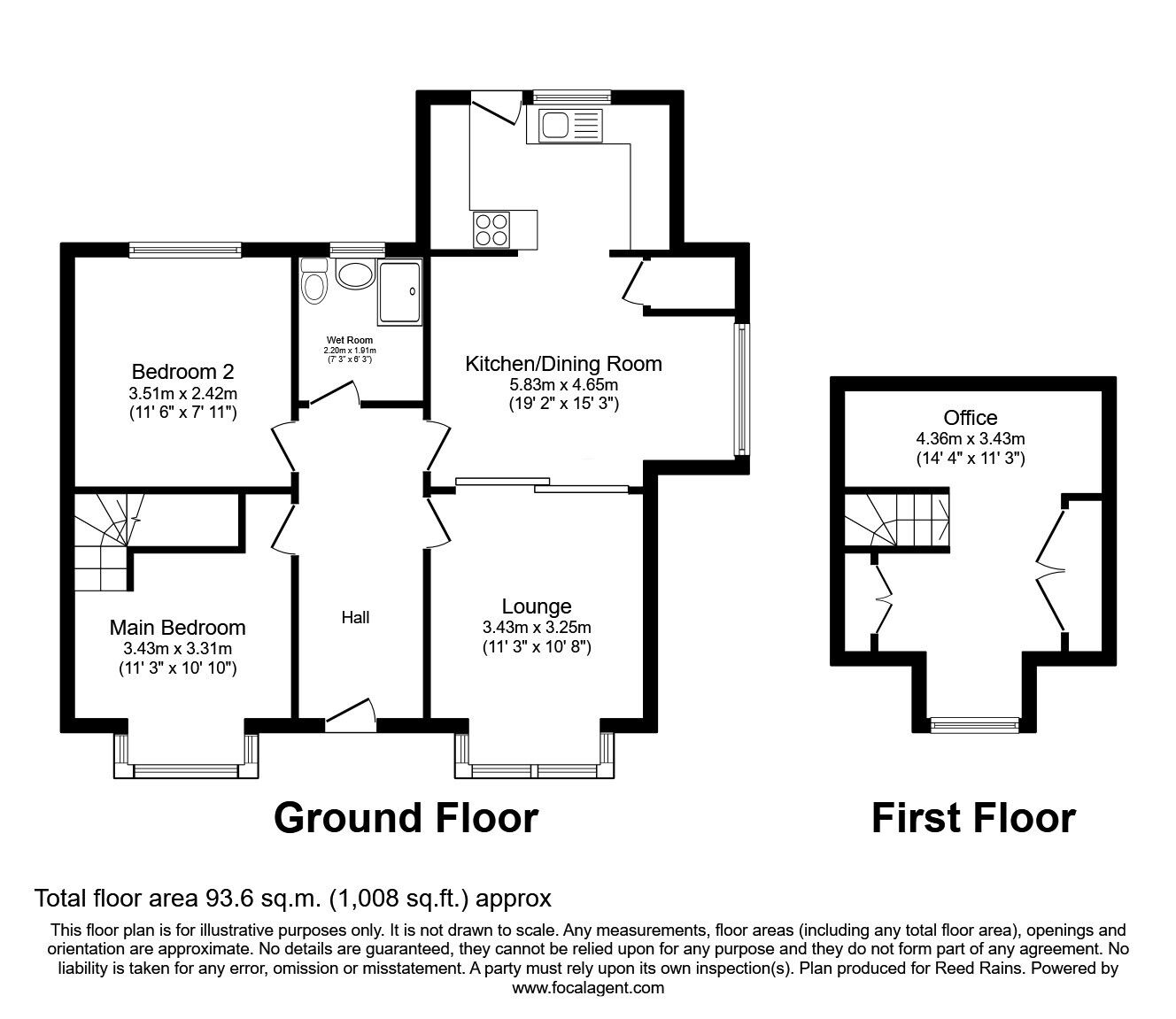 Floorplan of 2 bedroom Detached Bungalow for sale, Manor Road, Ossett, West Yorkshire, WF5