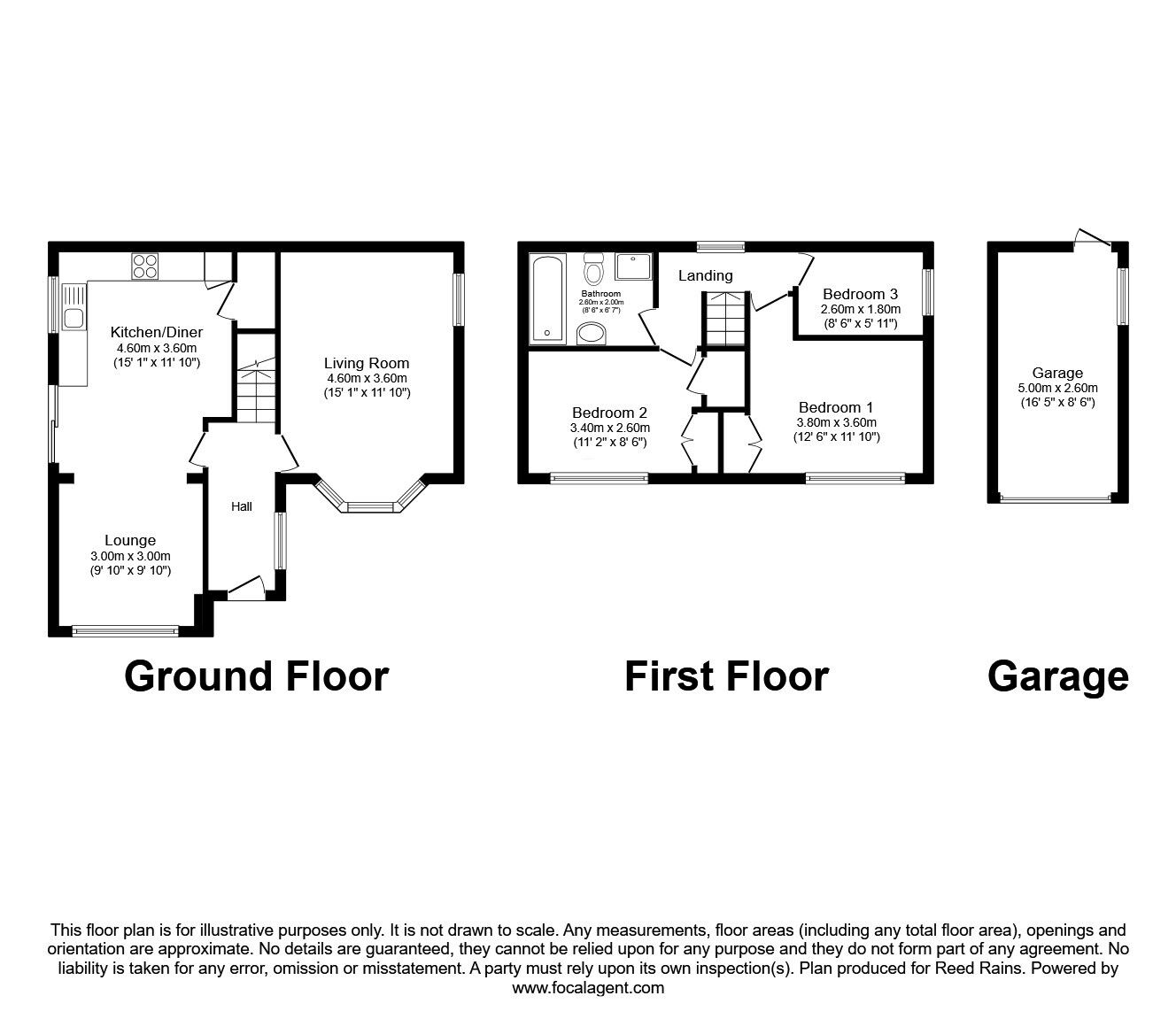 Floorplan of 3 bedroom Detached House for sale, Stoneleigh Grove, Ossett, West Yorkshire, WF5