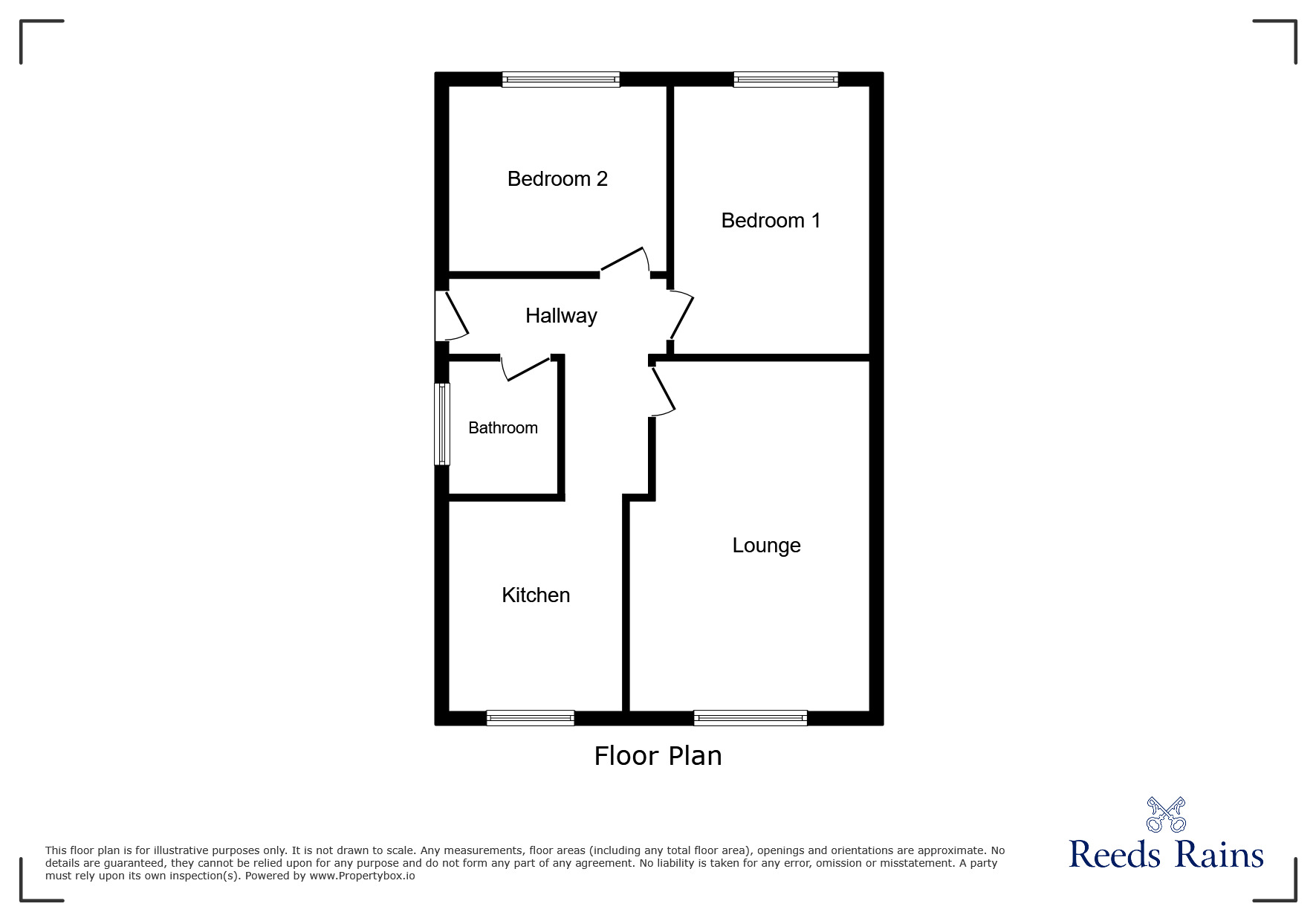 Floorplan of 2 bedroom Semi Detached Bungalow for sale, Almscliffe Avenue, Dewsbury, West Yorkshire, WF12
