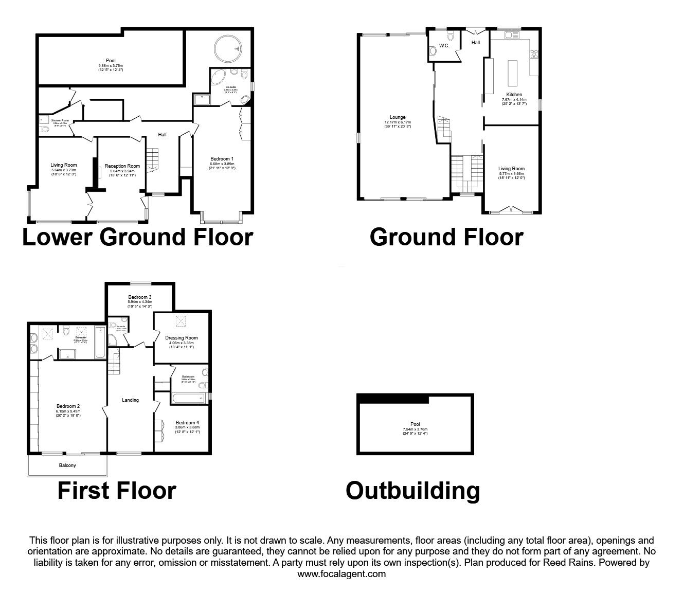 Floorplan of 6 bedroom Detached House for sale, High Meadows, Low Road, Dewsbury, WF12