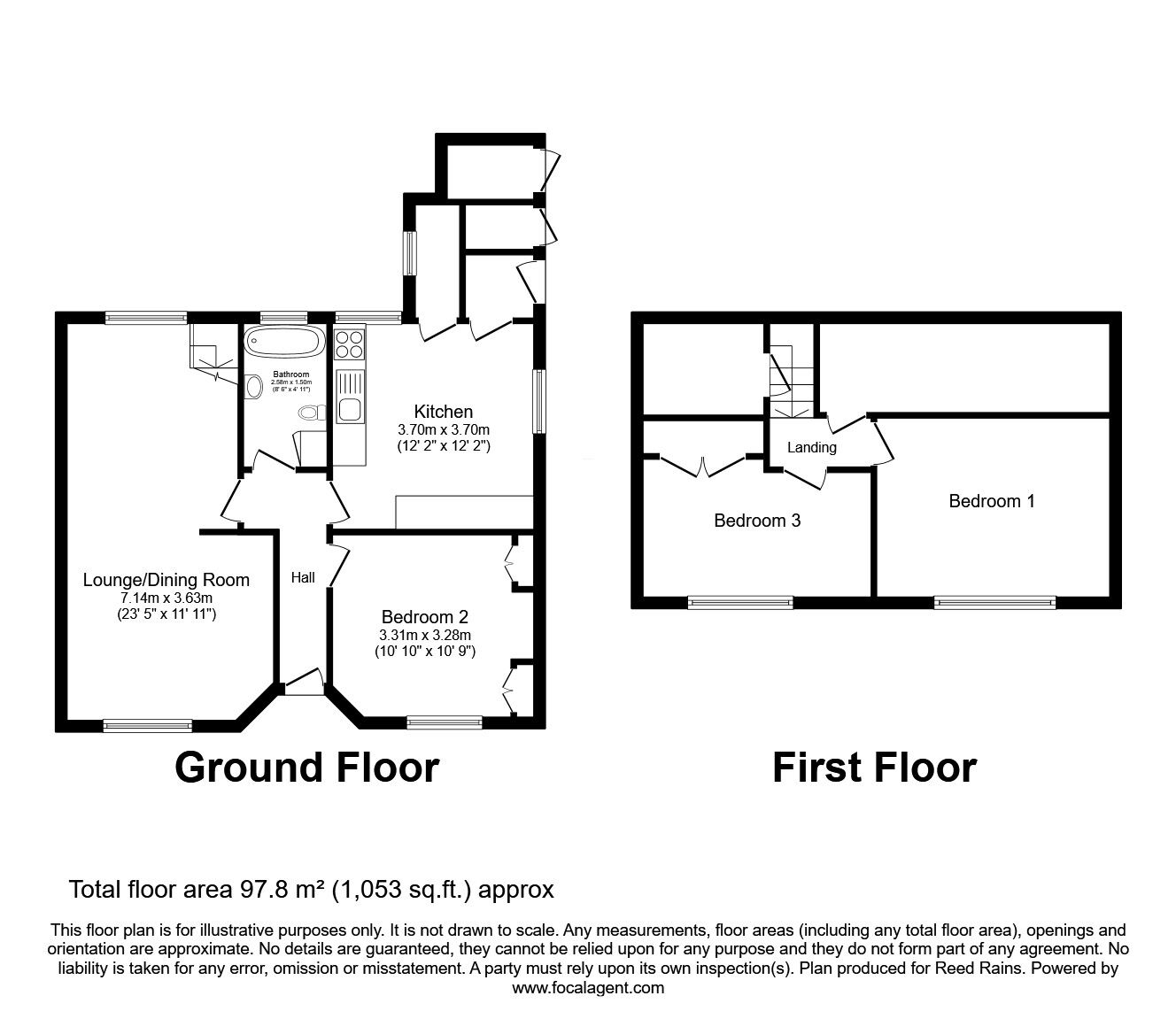 Floorplan of 3 bedroom Detached Bungalow for sale, Kingsway, Ossett, West Yorkshire, WF5