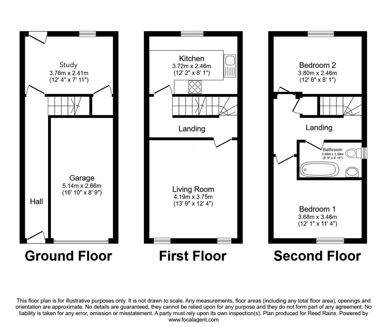 Floorplan of 2 bedroom End Terrace House for sale, Fellowsides Mews, Ossett, West Yorkshire, WF5