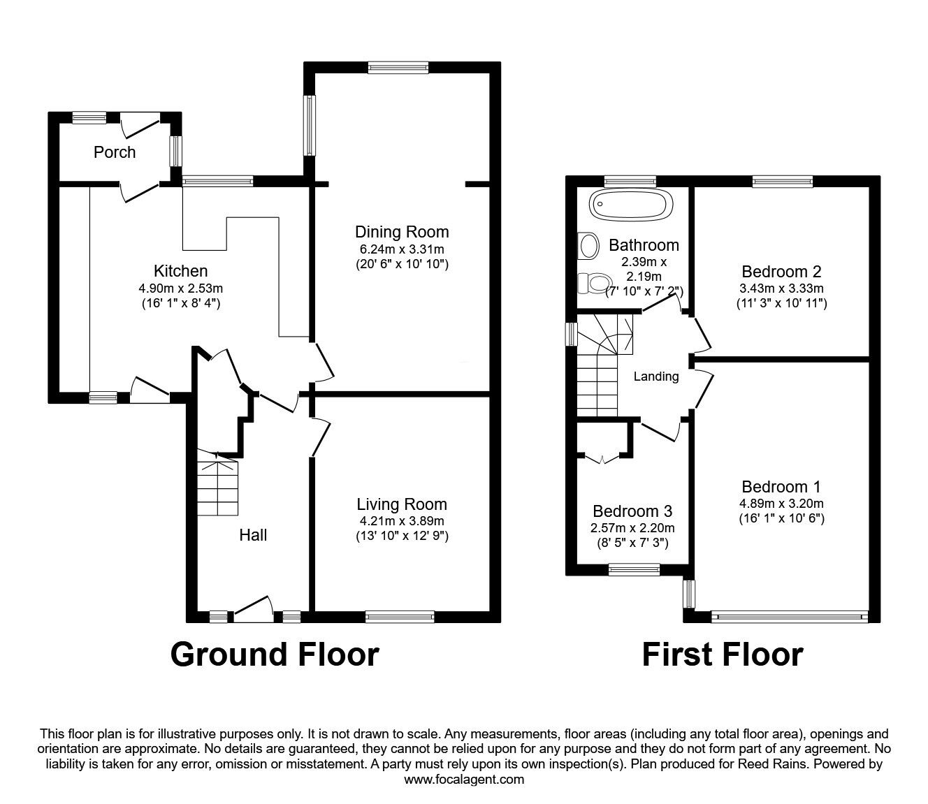Floorplan of 3 bedroom Semi Detached House for sale, Towngate, Ossett, West Yorkshire, WF5