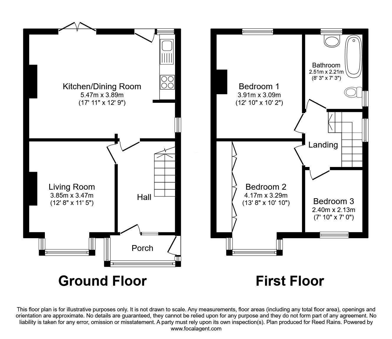 Floorplan of 3 bedroom Semi Detached House for sale, Leeds Road, Dewsbury, West Yorkshire, WF12