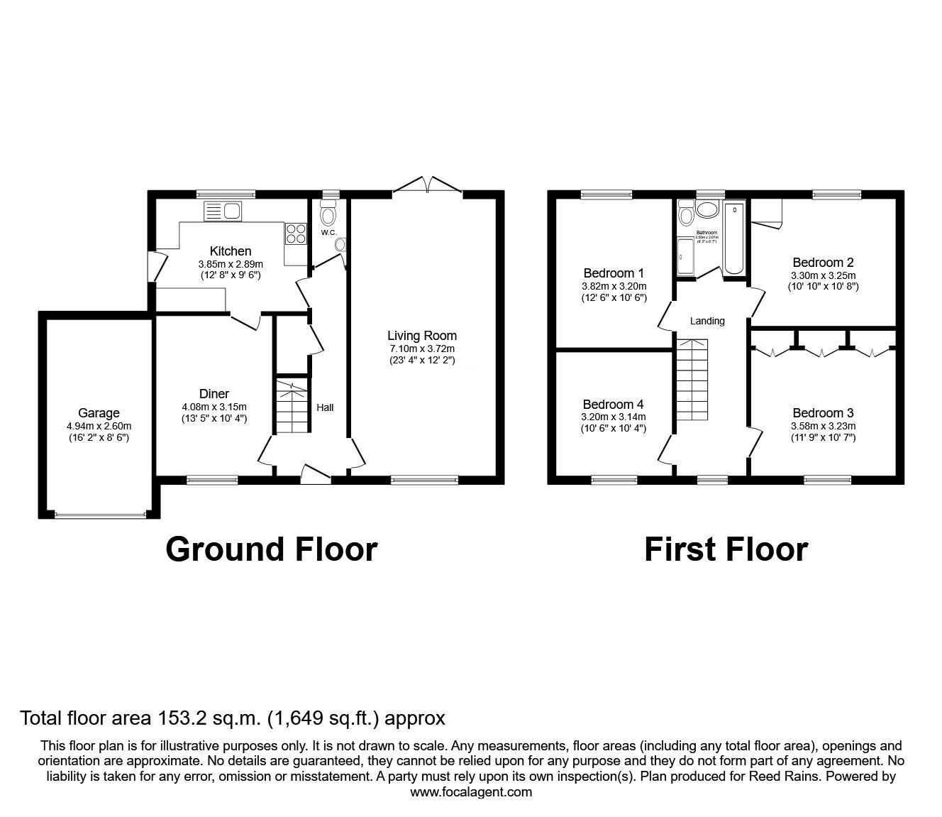 Floorplan of 4 bedroom Detached House for sale, Calder Close, Ossett, West Yorkshire, WF5