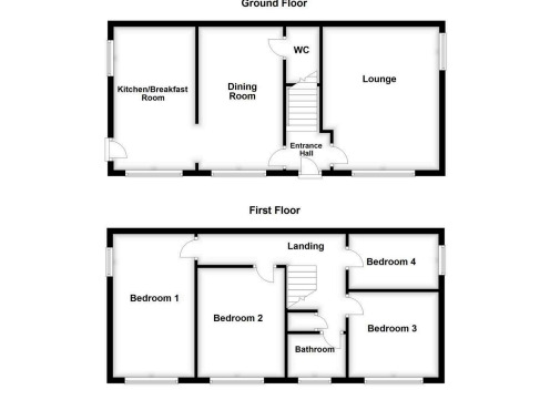 Floorplan of 4 bedroom Detached House for sale, Whitby Crescent, Dewsbury, West Yorkshire, WF12