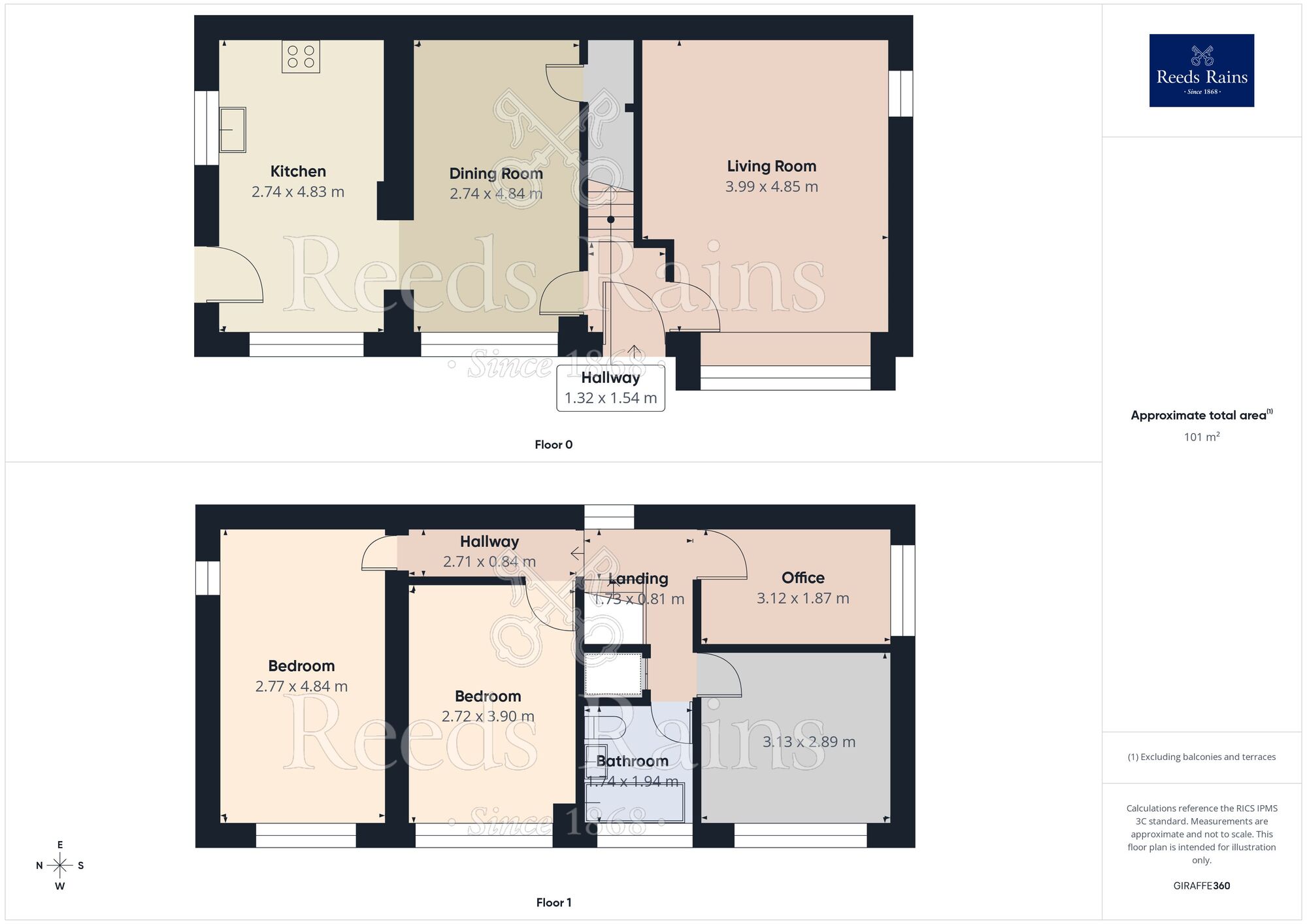 Floorplan of 4 bedroom Detached House for sale, Whitby Crescent, Dewsbury, West Yorkshire, WF12