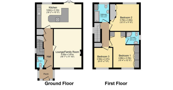 Floorplan of 3 bedroom Detached House for sale, Edge Lane, Dewsbury, West Yorkshire, WF12