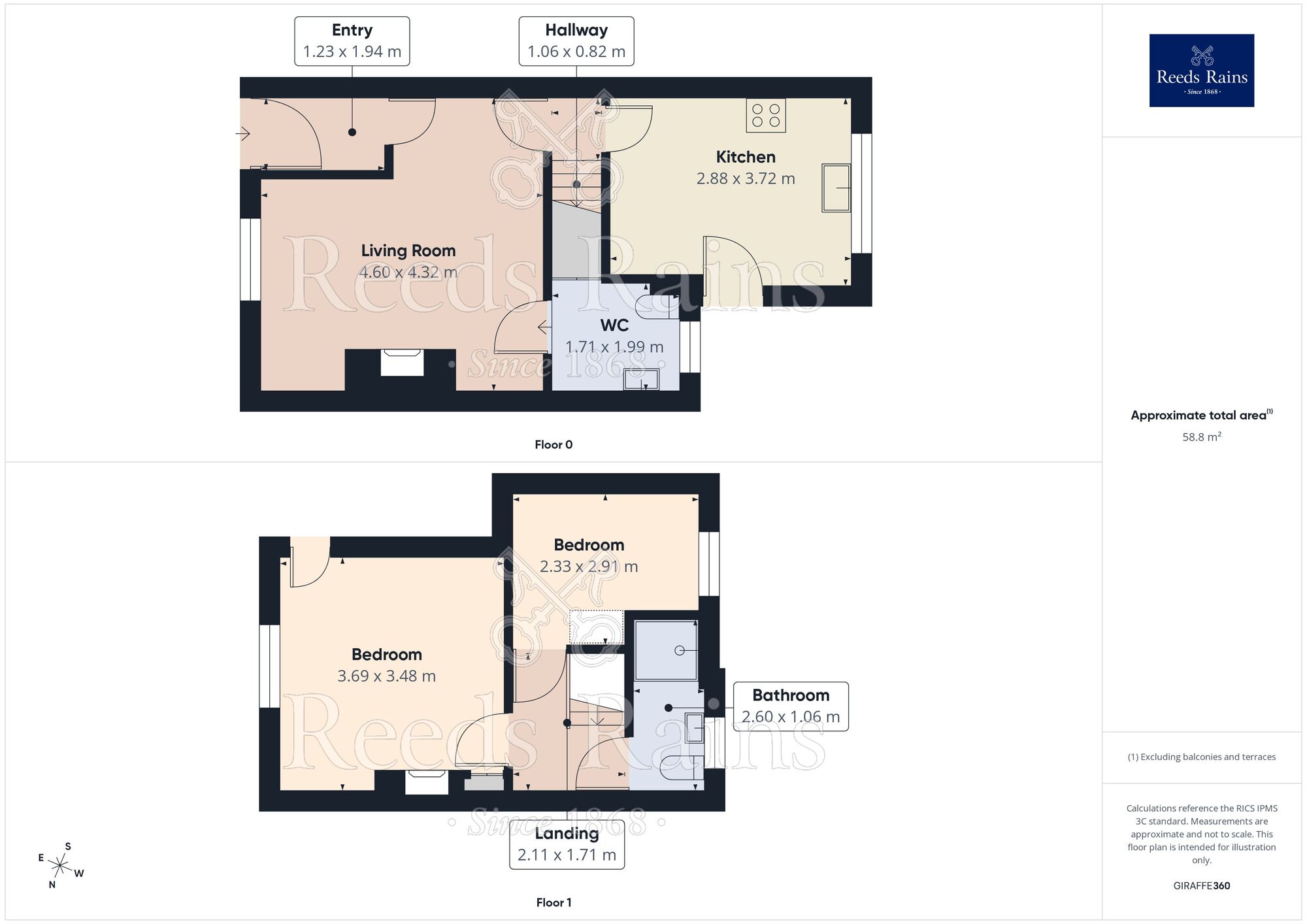 Floorplan of 2 bedroom Semi Detached House for sale, Broomcroft Road, Ossett, West Yorkshire, WF5