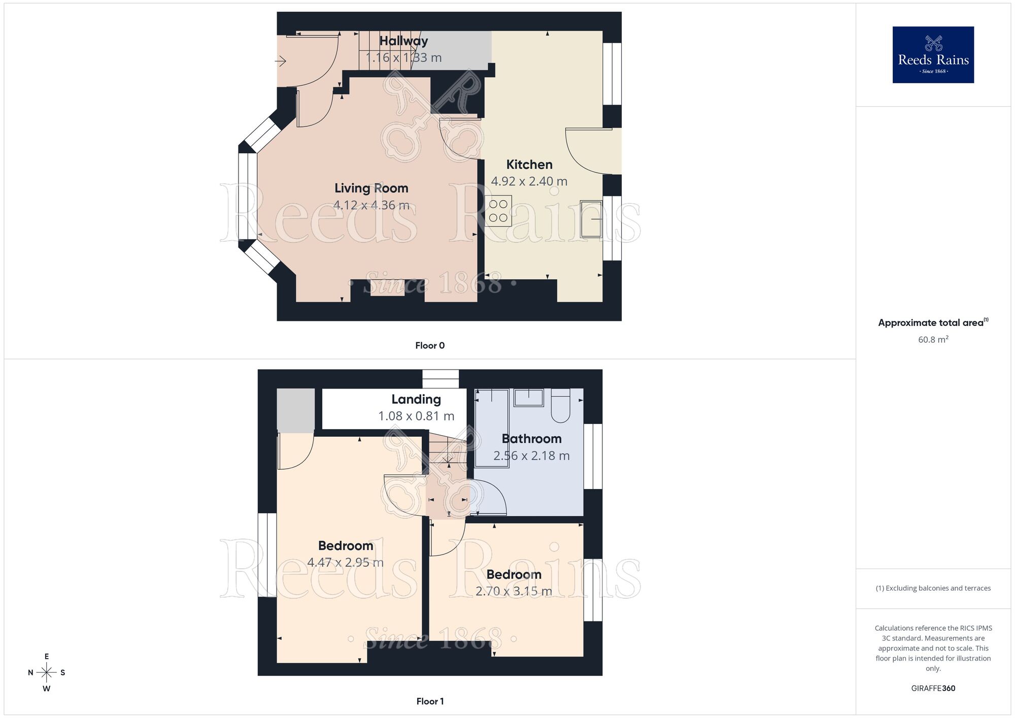 Floorplan of 2 bedroom Semi Detached House for sale, Queens Drive, Ossett, West Yorkshire, WF5