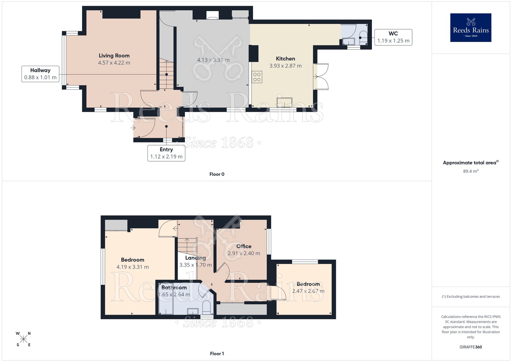 Floorplan of 3 bedroom Semi Detached House for sale, Wesley Street, Ossett, West Yorkshire, WF5