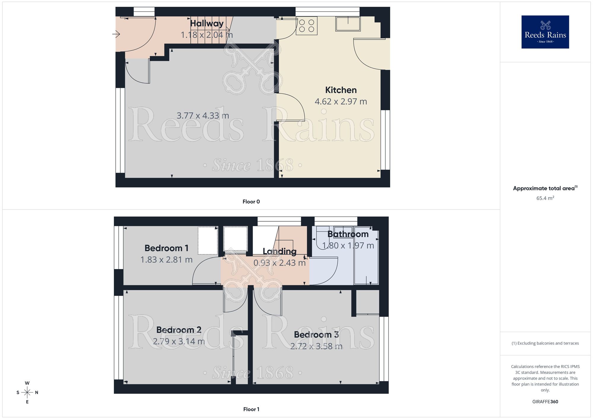 Floorplan of 3 bedroom Semi Detached House for sale, Crown Close, Dewsbury, West Yorkshire, WF12