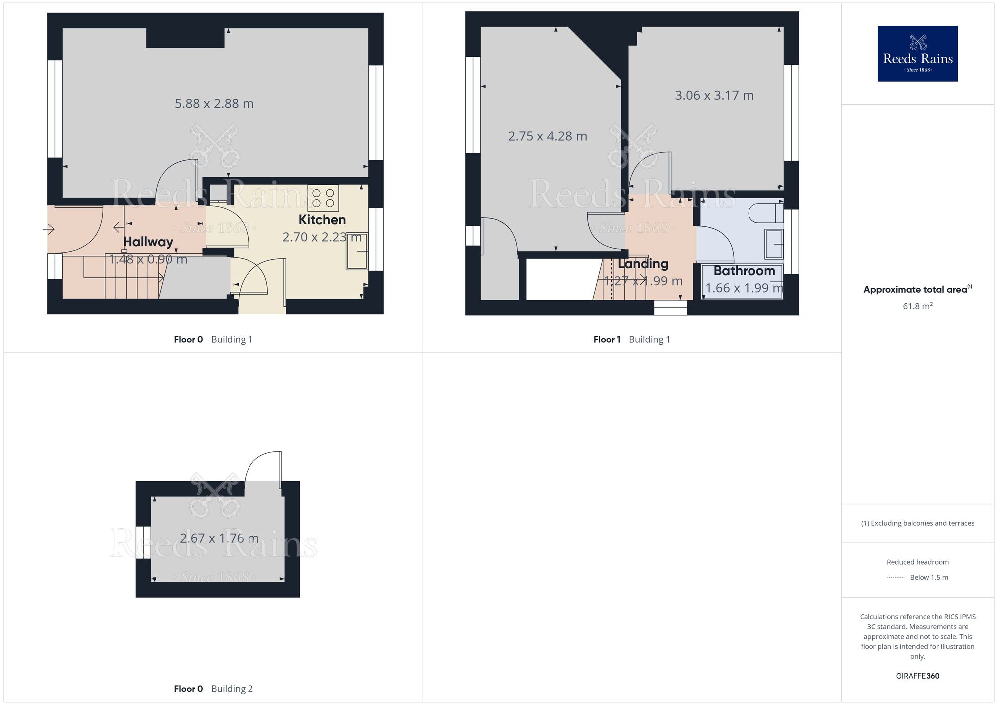 Floorplan of 2 bedroom Semi Detached House for sale, Ken Churchill Drive, Horbury, West Yorkshire, WF4