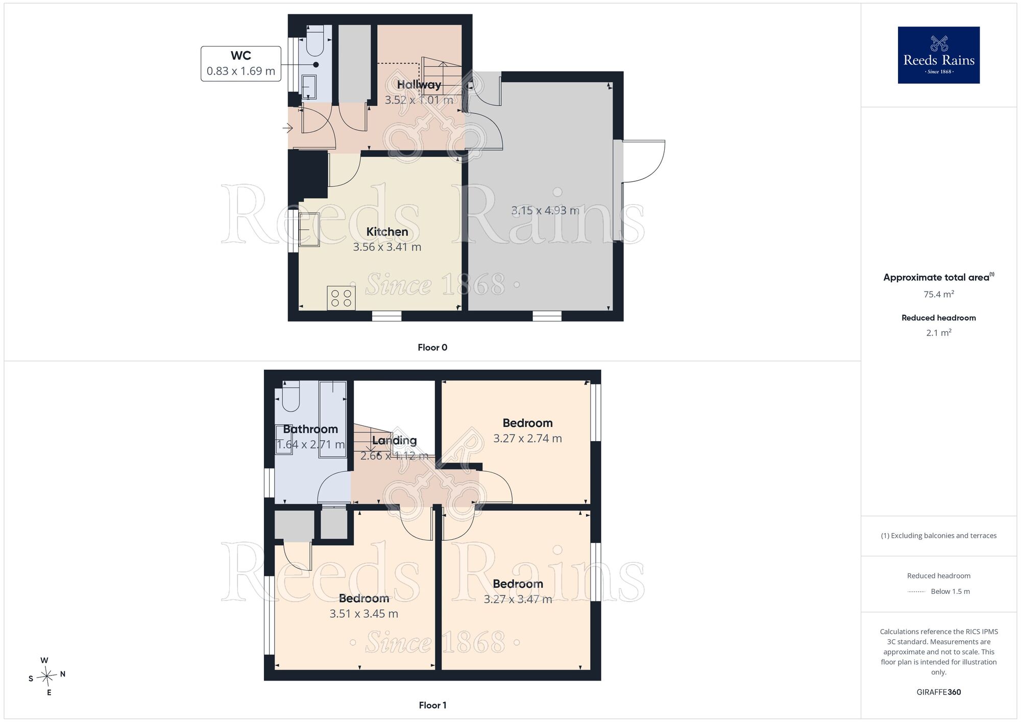 Floorplan of 3 bedroom Semi Detached House for sale, Taylor Crescent, Ossett, West Yorkshire, WF5