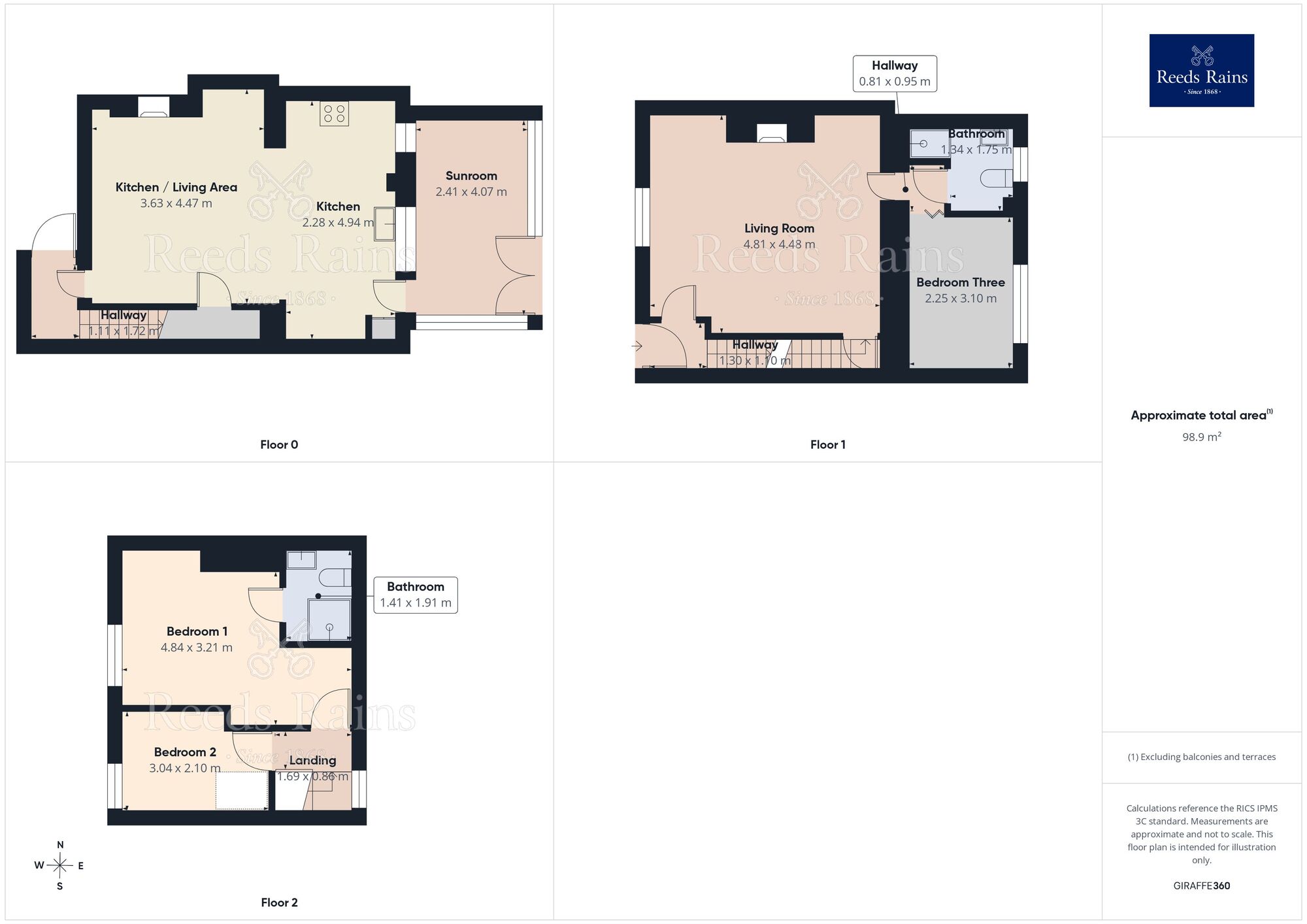 Floorplan of 3 bedroom Mid Terrace House for sale, Overthorpe Road, Dewsbury, West Yorkshire, WF12