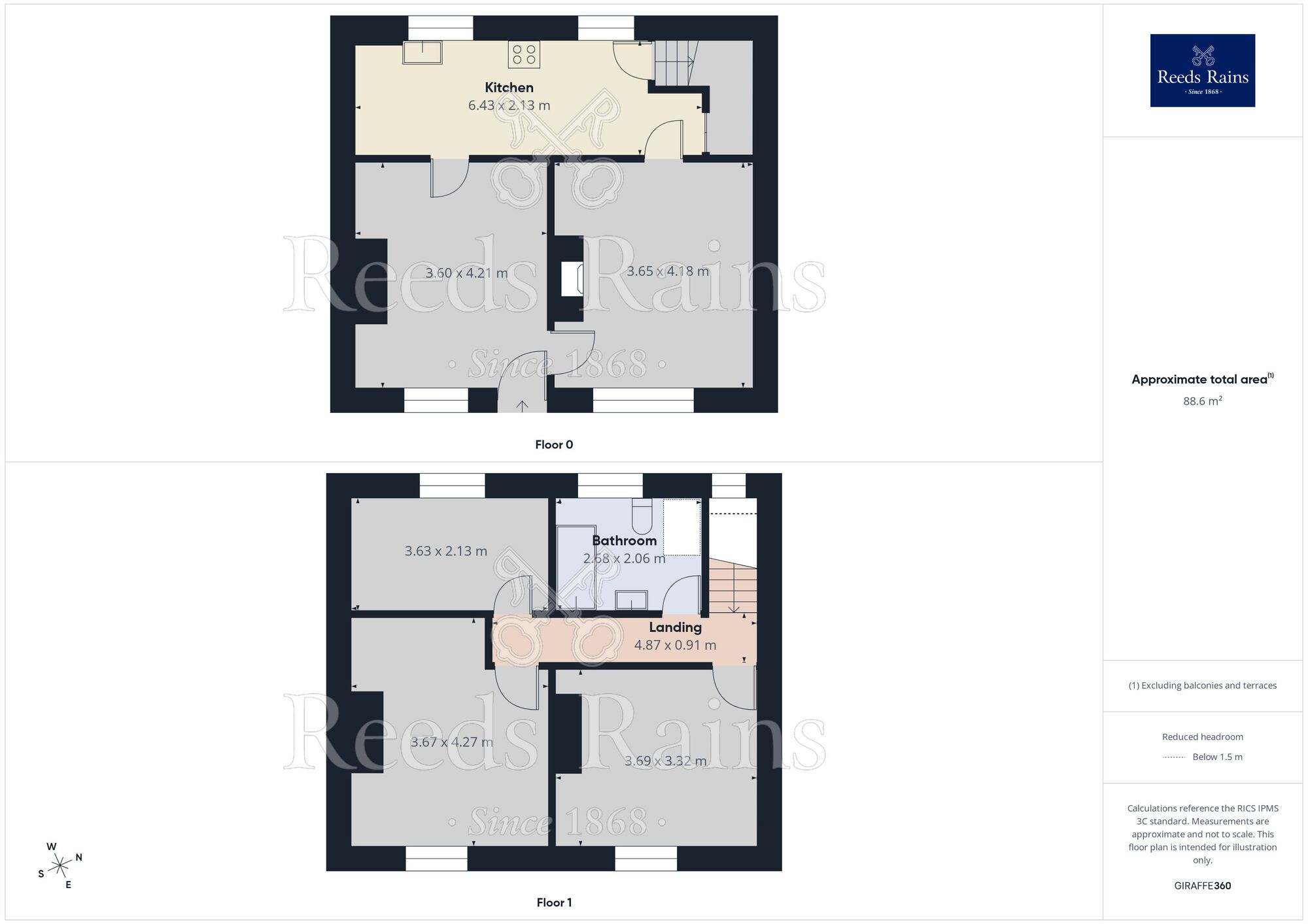 Floorplan of 3 bedroom Mid Terrace House for sale, Bugler Terrace, Horbury, West Yorkshire, WF4