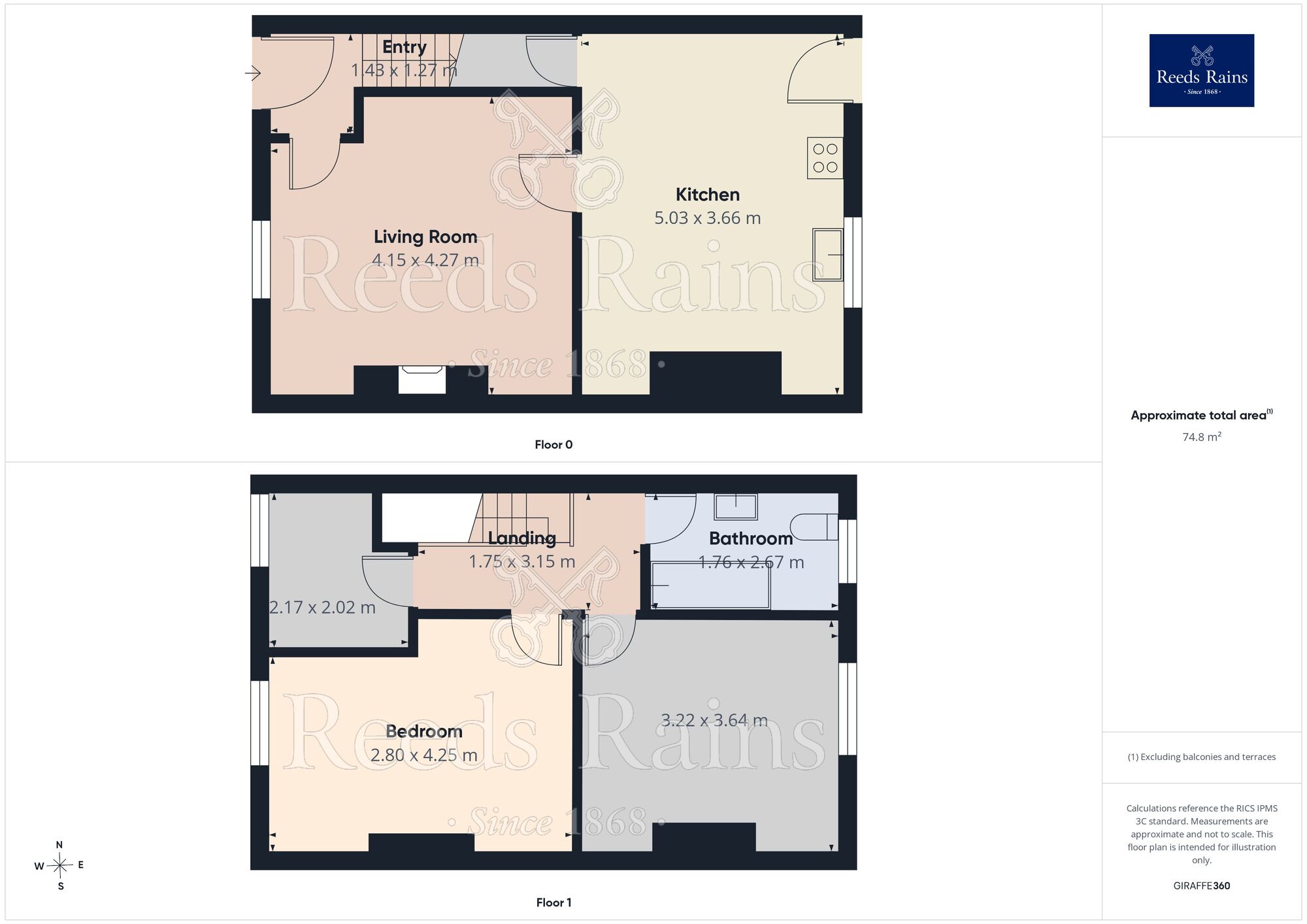 Floorplan of 2 bedroom Mid Terrace House for sale, Cross Street, Horbury, West Yorkshire, WF4