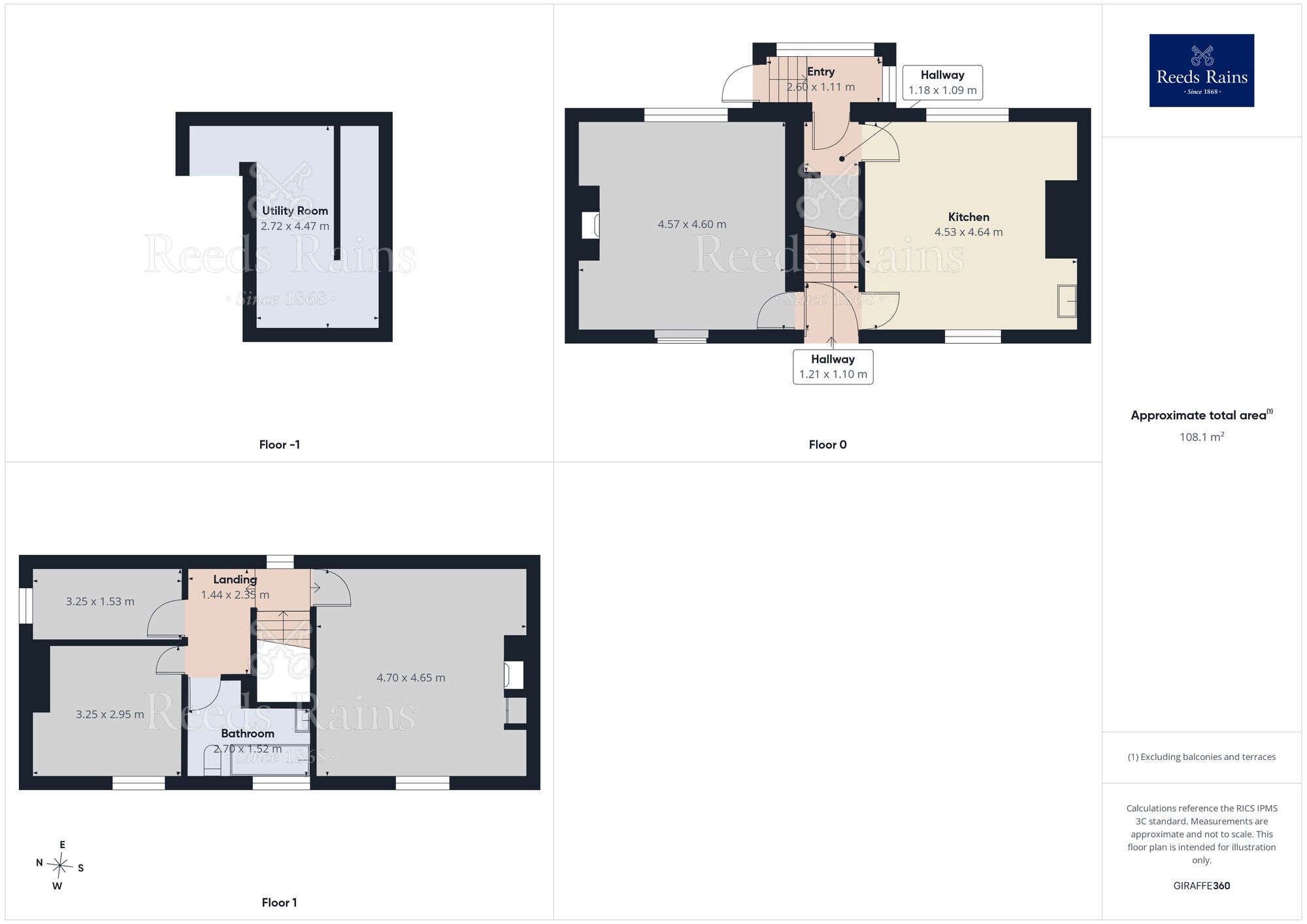 Floorplan of 3 bedroom Semi Detached House for sale, Station Road, Ossett, West Yorkshire, WF5