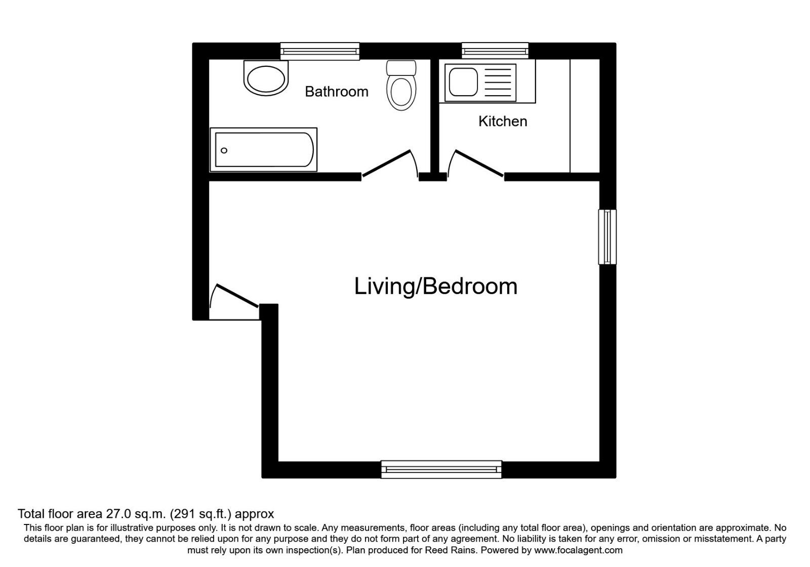 Floorplan of 1 bedroom Flat to rent, Back Lane, Ossett, West Yorkshire, WF5