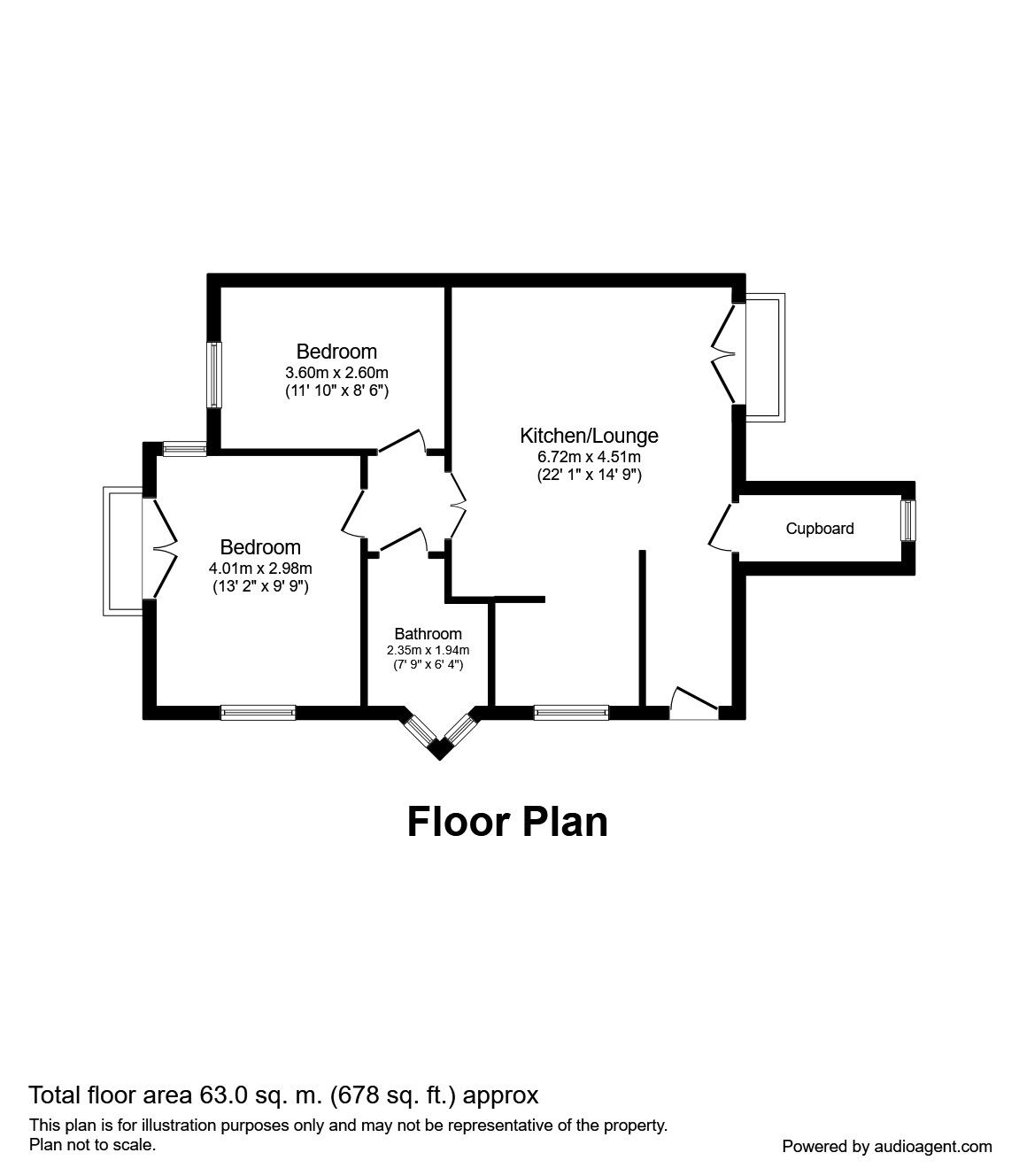 Floorplan of 2 bedroom Flat to rent, Wigan Lower Road, Standish Lower Ground, Lancashire, WN6