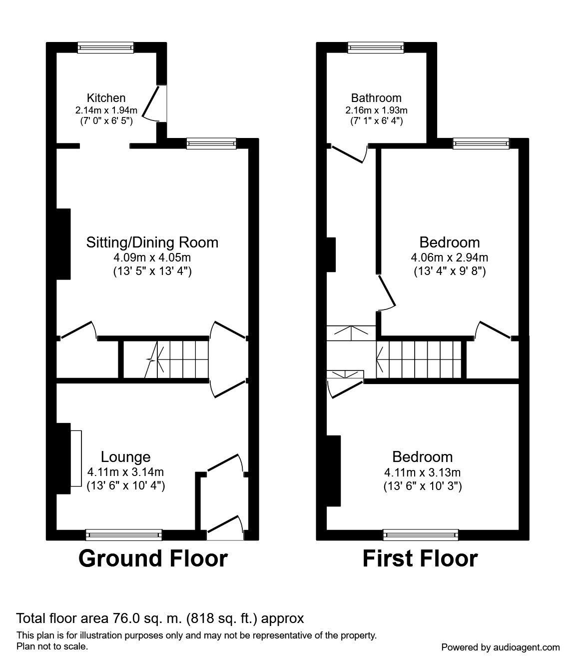 Floorplan of 2 bedroom Mid Terrace House to rent, Wigan Lower Road, Standish Lower Ground, Lancashire, WN6