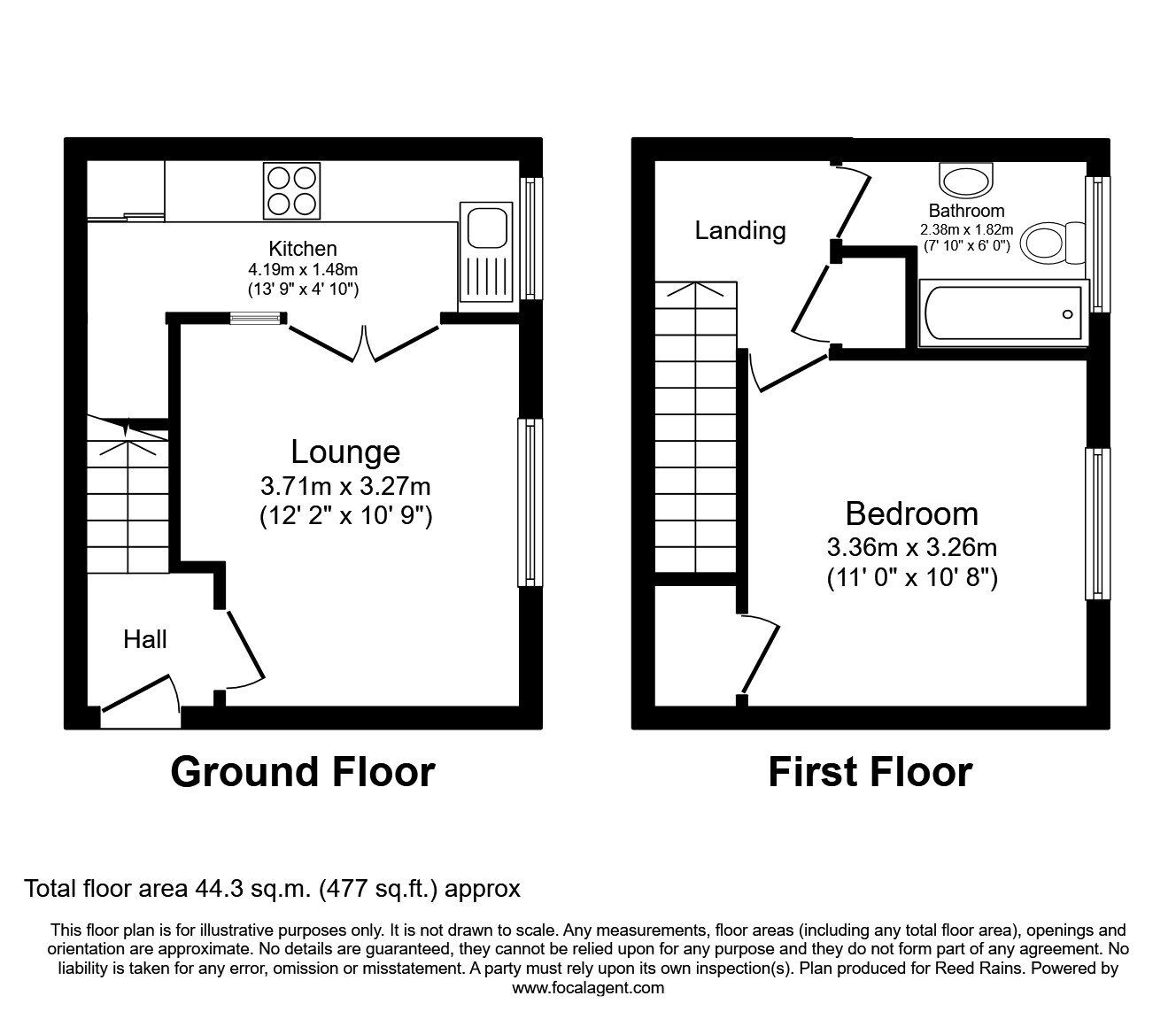 Floorplan of 1 bedroom House to rent, Stanedge Grove, Wigan, Greater Manchester, WN3