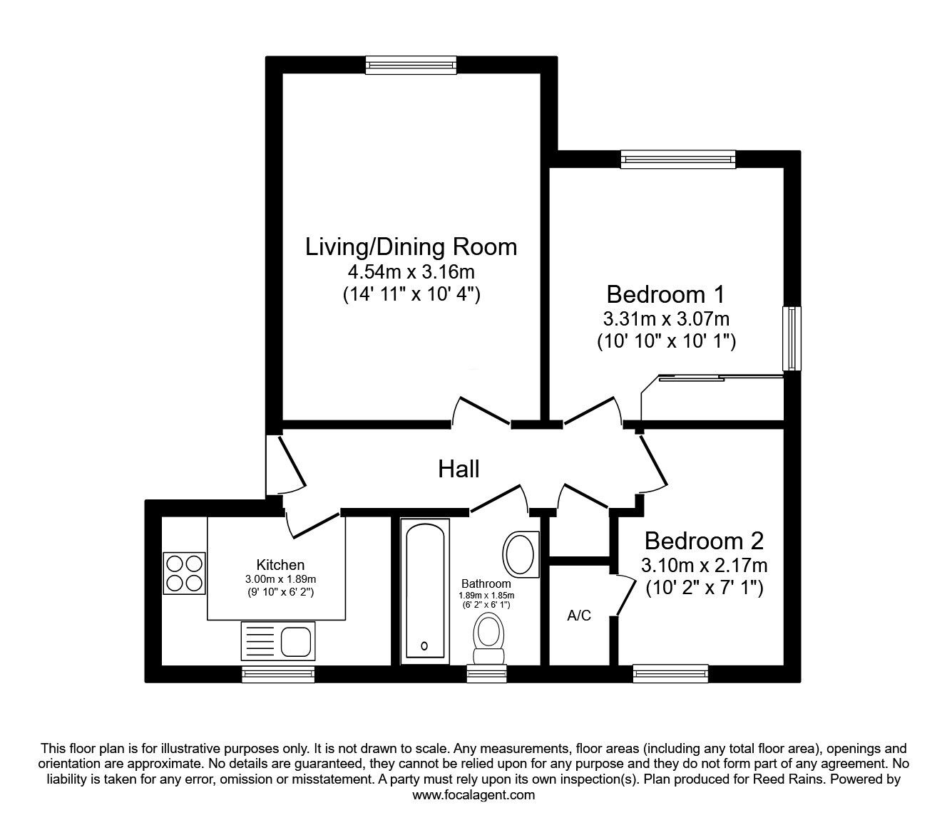 Floorplan of 2 bedroom  Flat for sale, Christy Close, Hyde, Greater Manchester, SK14