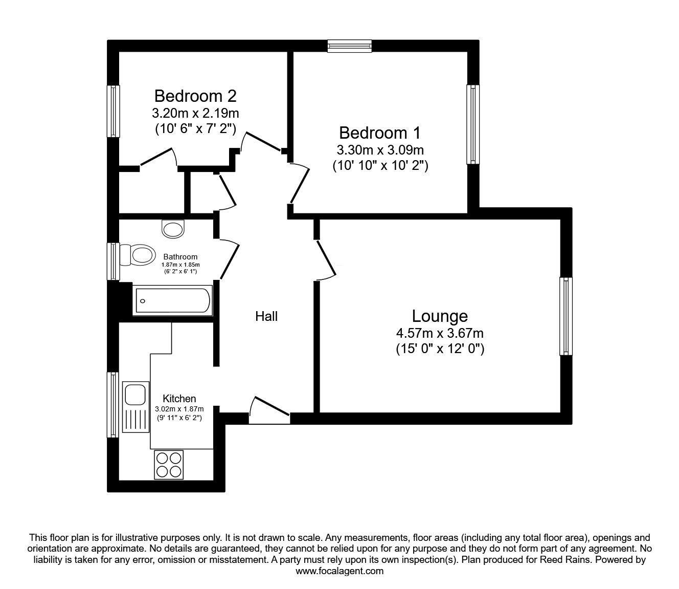 Floorplan of 2 bedroom  Flat for sale, Christy Close, Hyde, Greater Manchester, SK14