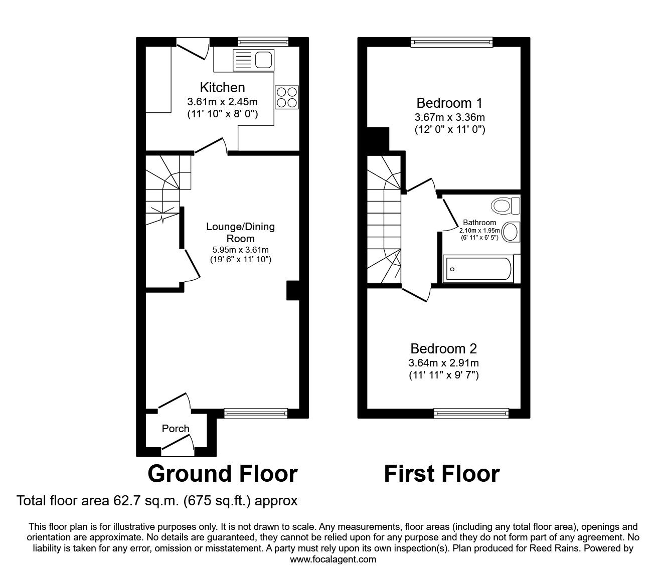 Floorplan of 2 bedroom Mid Terrace House to rent, Silverdale Road, Orrell, Greater Manchester, WN5