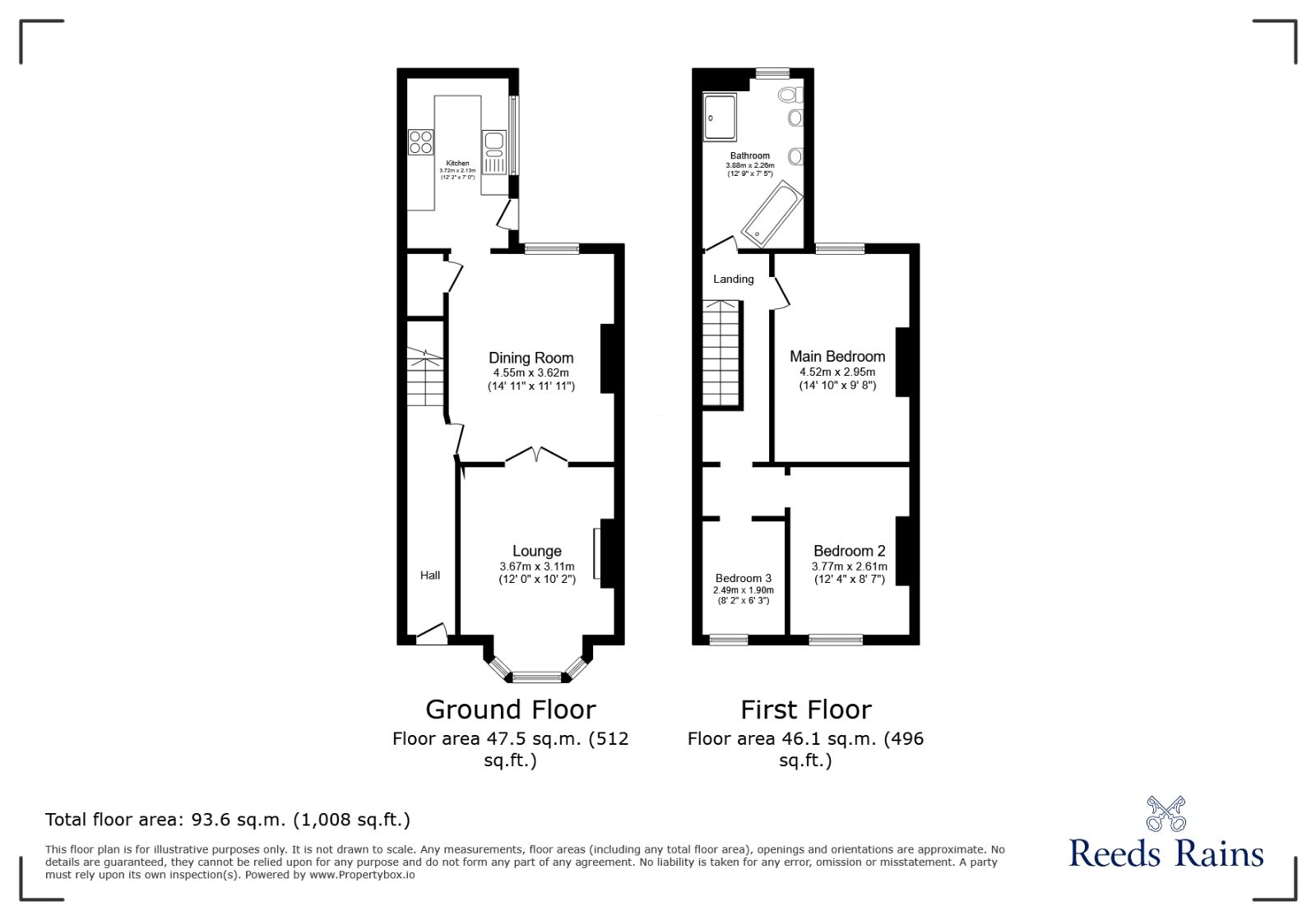 Floorplan of 3 bedroom Mid Terrace House for sale, Castle Hill Road, Hindley, Greater Manchester, WN2