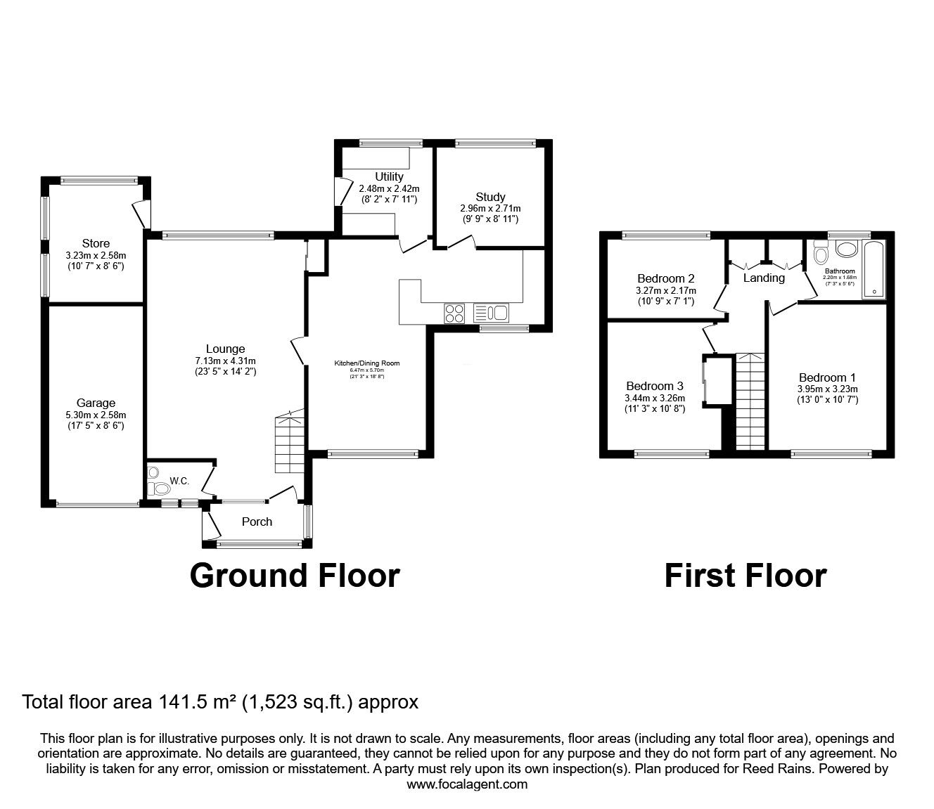 Floorplan of 3 bedroom Detached House for sale, Pine View, Winstanley, Greater Manchester, WN3