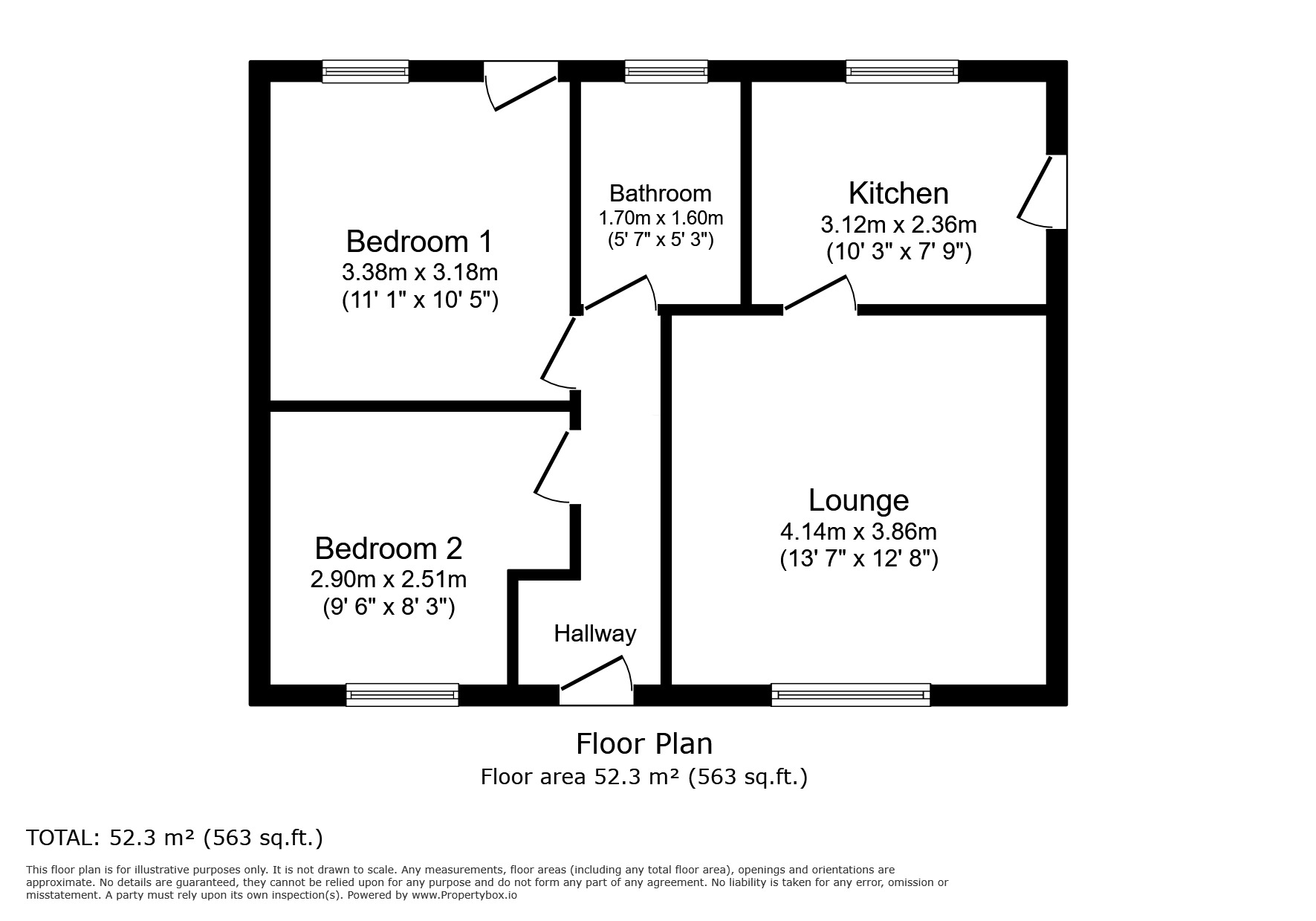 Floorplan of 2 bedroom Detached Bungalow for sale, Sandstone Road, Wigan, Greater Manchester, WN3