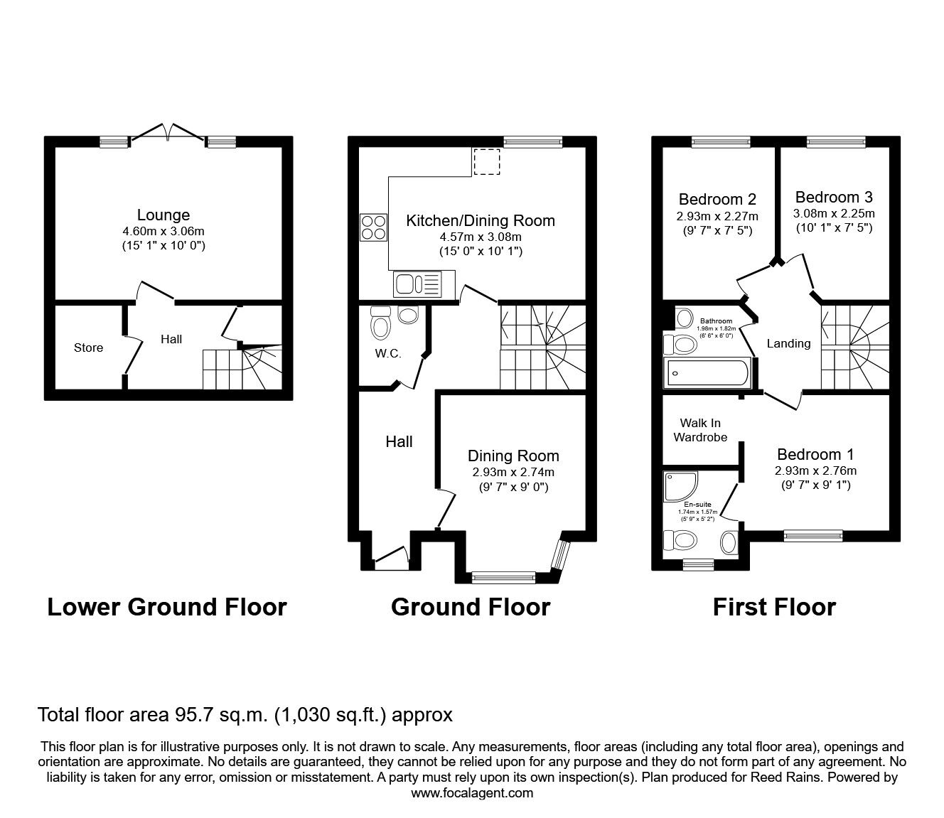 Floorplan of 3 bedroom Semi Detached House to rent, Stockley Mews, Shevington, Greater Manchester, WN6