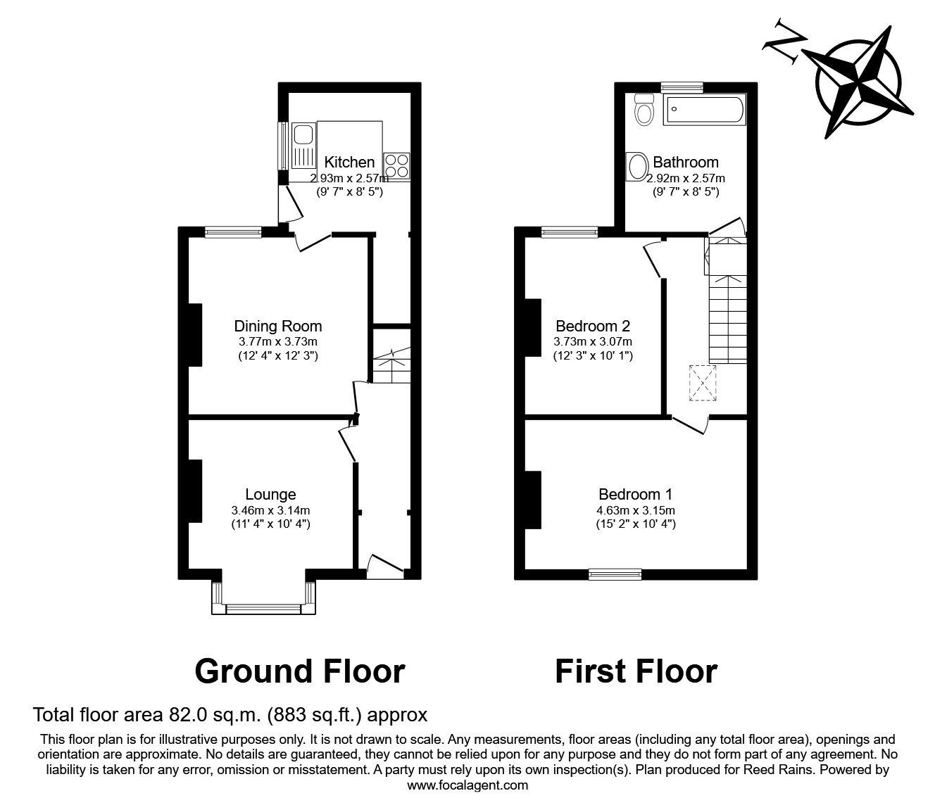 Floorplan of 2 bedroom Mid Terrace House for sale, Balmoral Road, Ashton-in-Makerfield, Greater Manchester, WN4