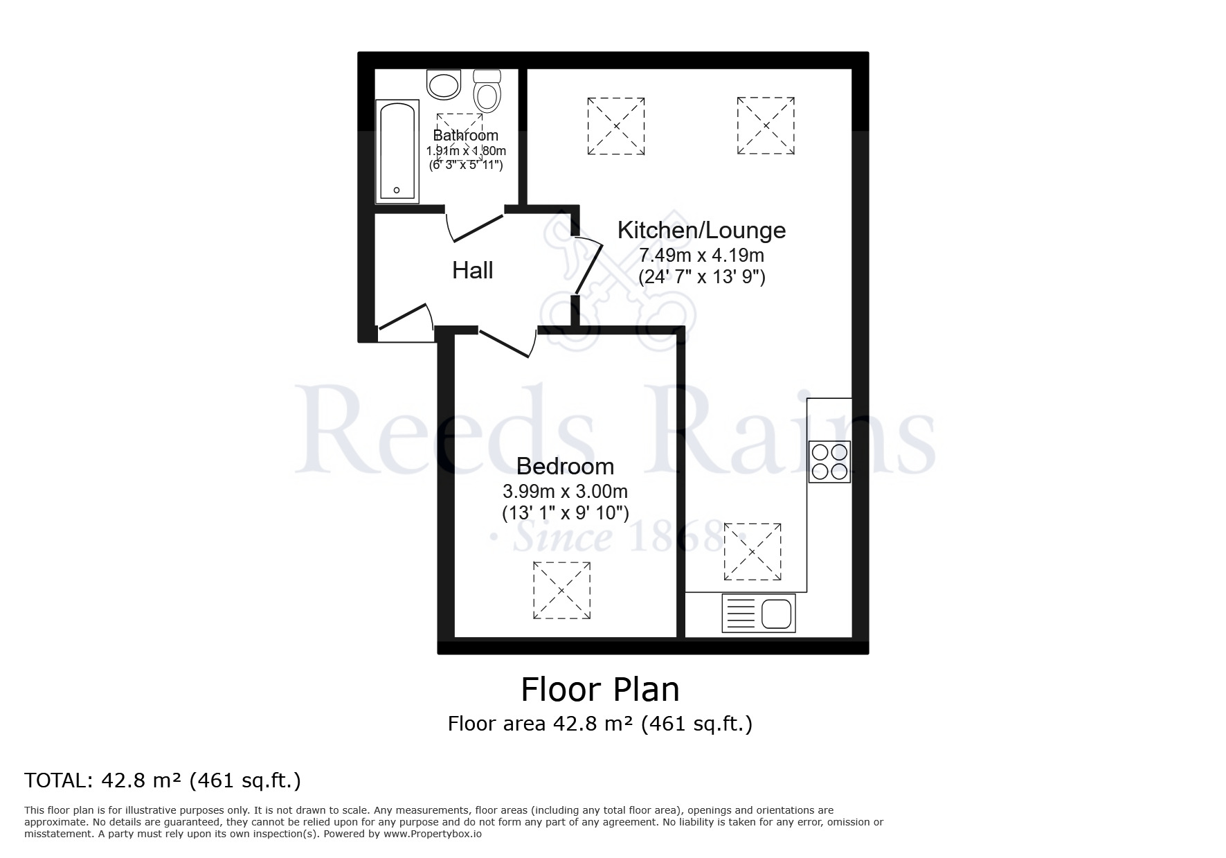 Floorplan of 1 bedroom  Flat for sale, Appleton Grove, Wigan, Greater Manchester, WN3