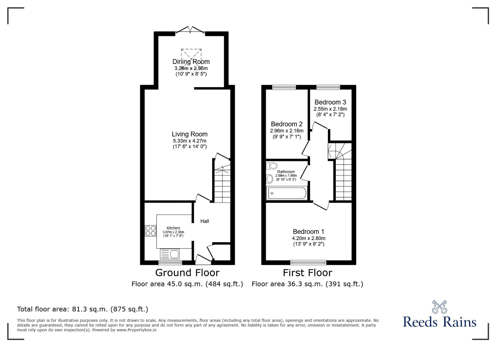 Floorplan of 3 bedroom Mid Terrace House for sale, Ryton Close, Wigan, Greater Manchester, WN3