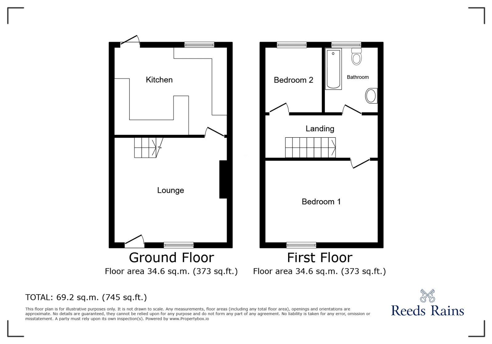 Floorplan of 2 bedroom Mid Terrace House for sale, Ladies Lane, Hindley, Greater Manchester, WN2