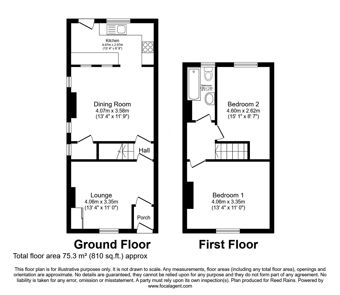 Floorplan of 2 bedroom End Terrace House for sale, Woodford Street, Wigan, Greater Manchester, WN5