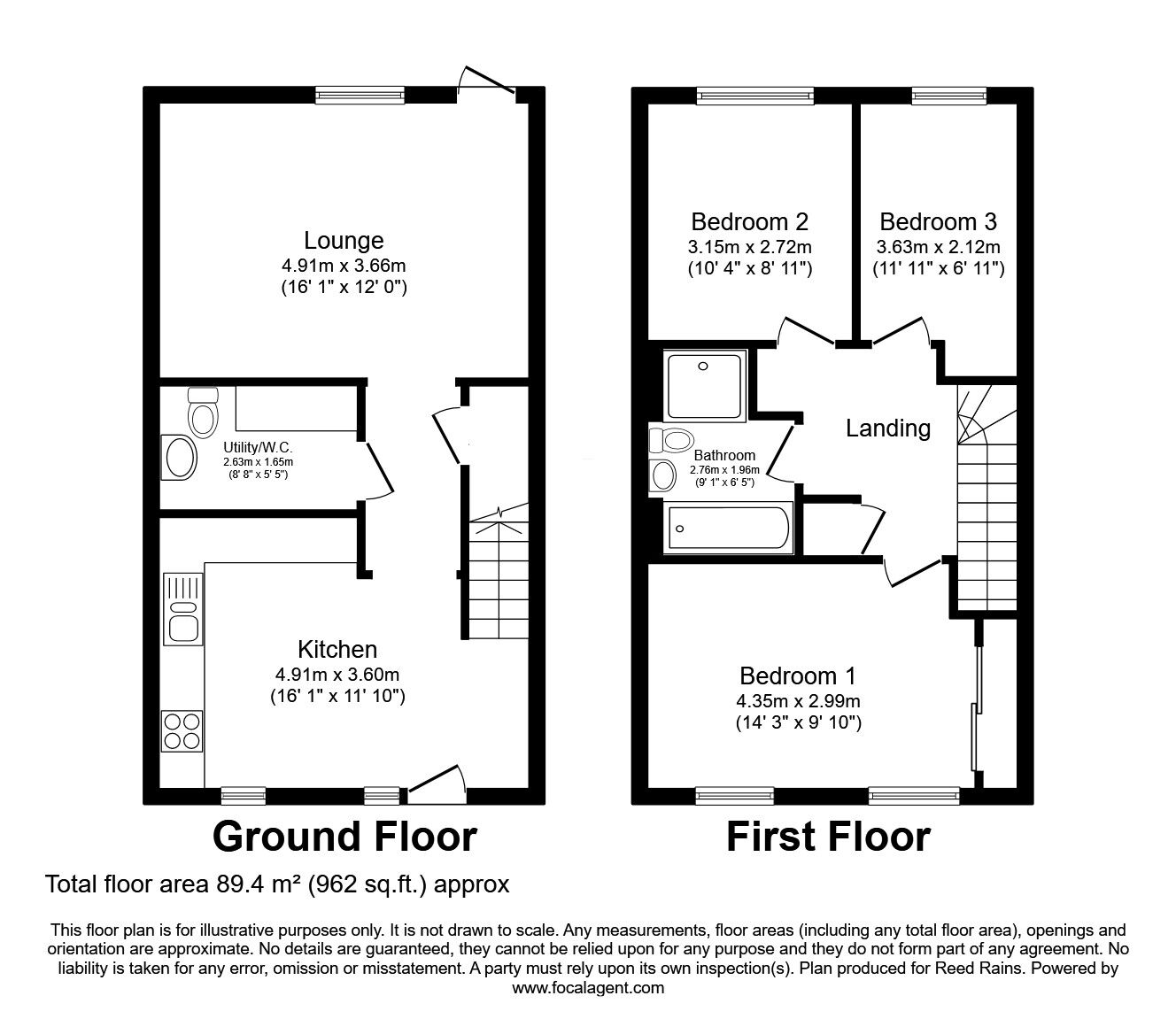 Floorplan of 3 bedroom Link Detached House for sale, Ritchie Price Drive, Wigan, Greater Manchester, WN3