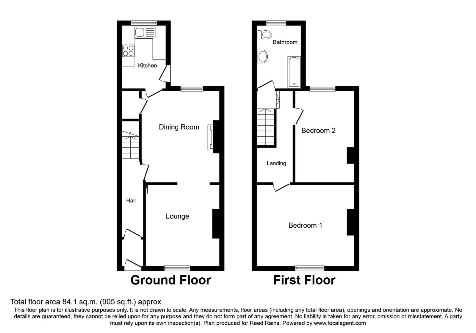 Floorplan of 2 bedroom Mid Terrace House for sale, Ormskirk Road, Wigan, Greater Manchester, WN5